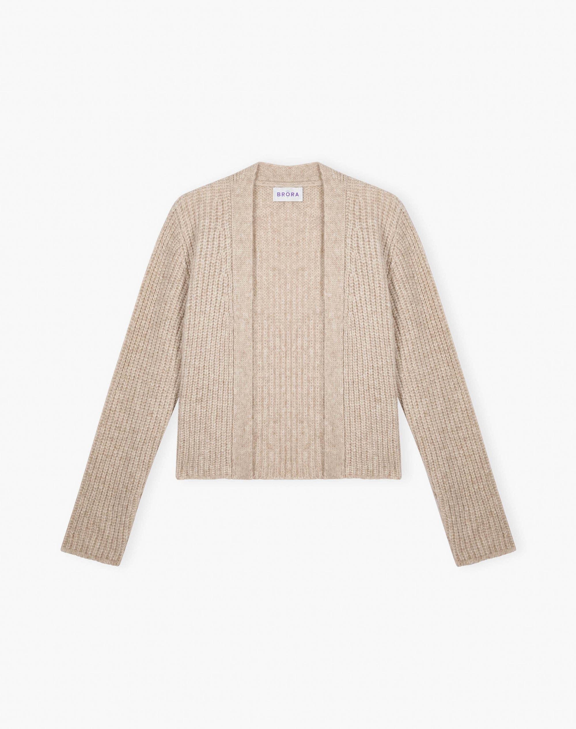 Alpaca Ribbed Cardigan