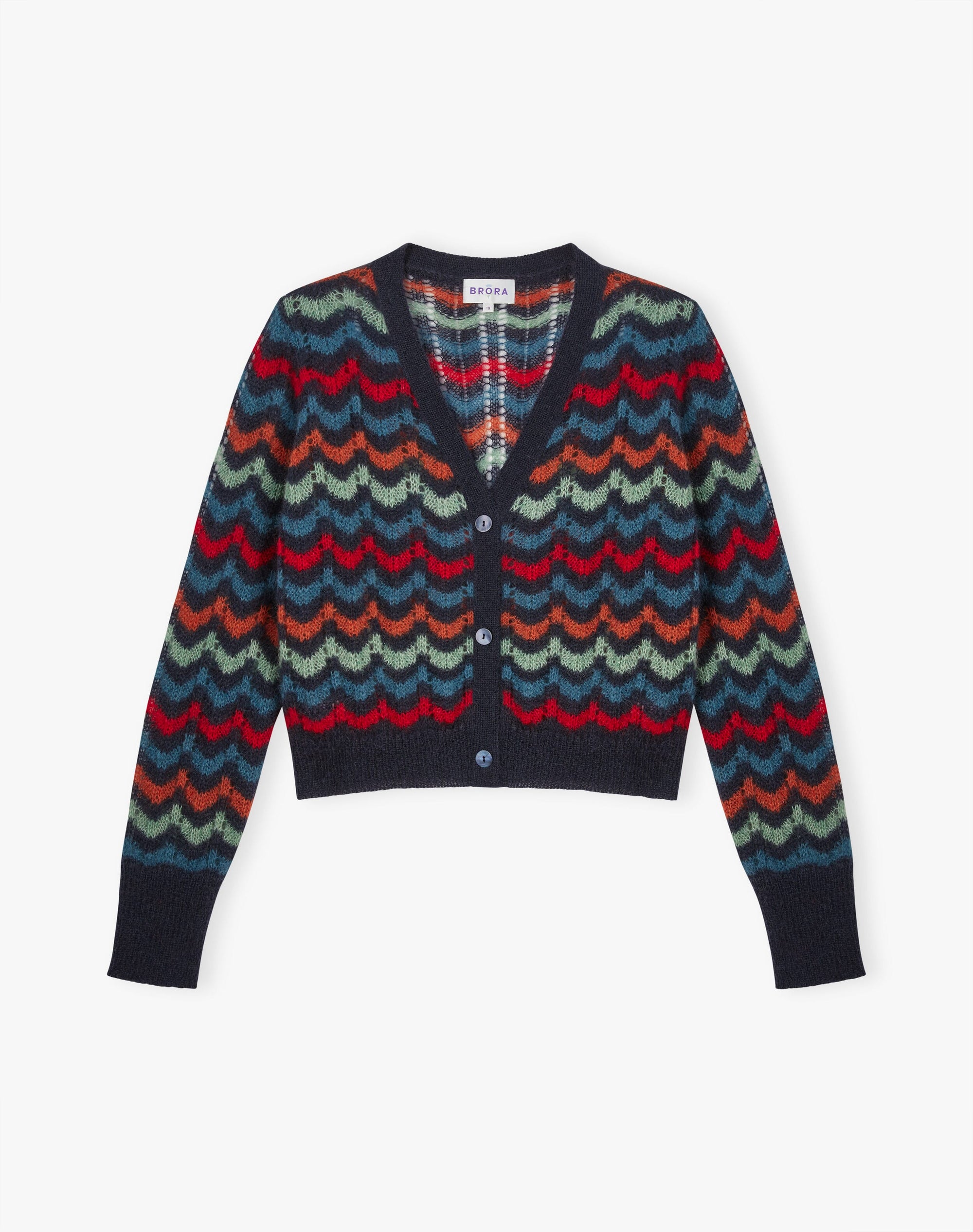 Mohair Wave Knit Cardigan