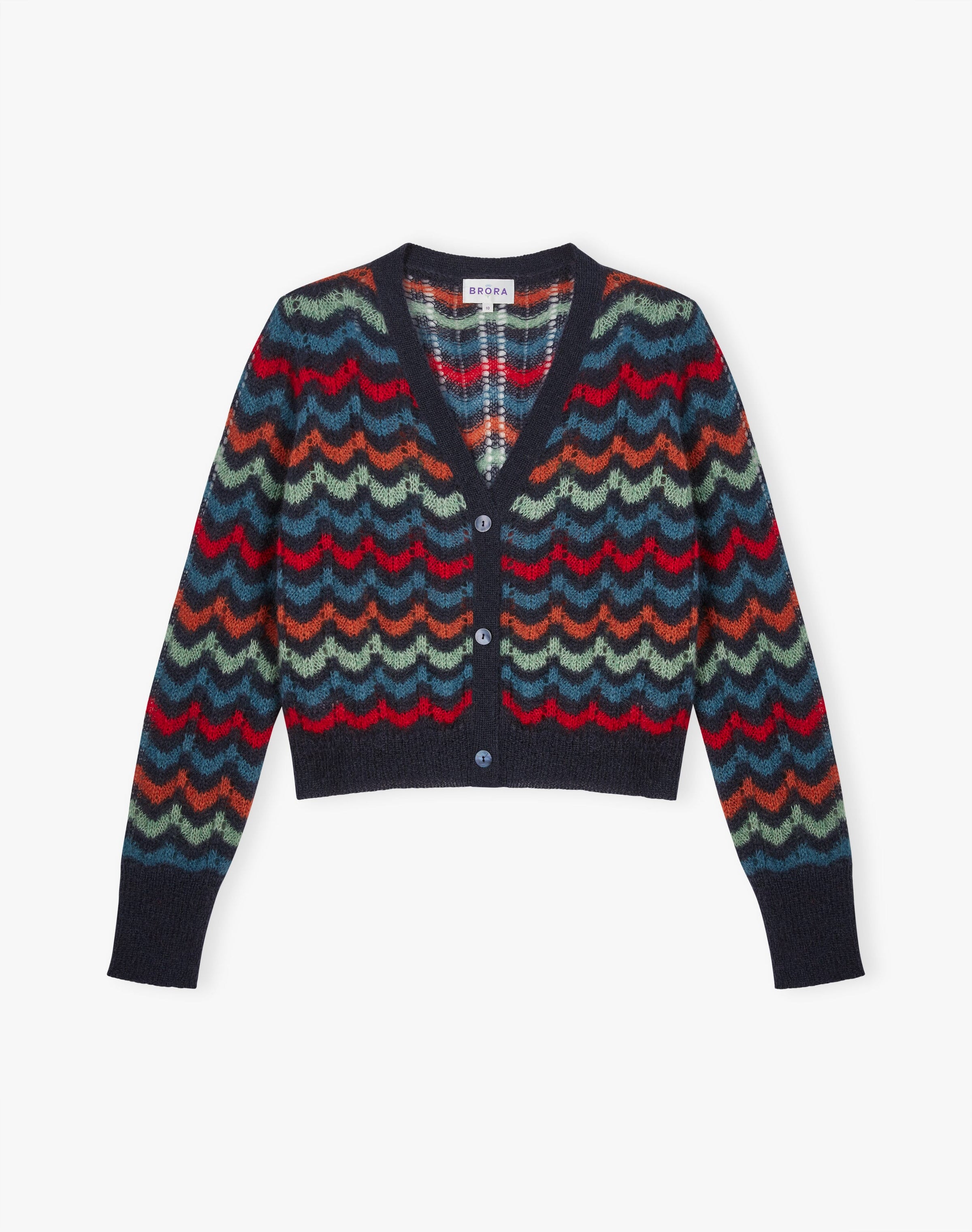 Mohair Wave Knit Cardigan