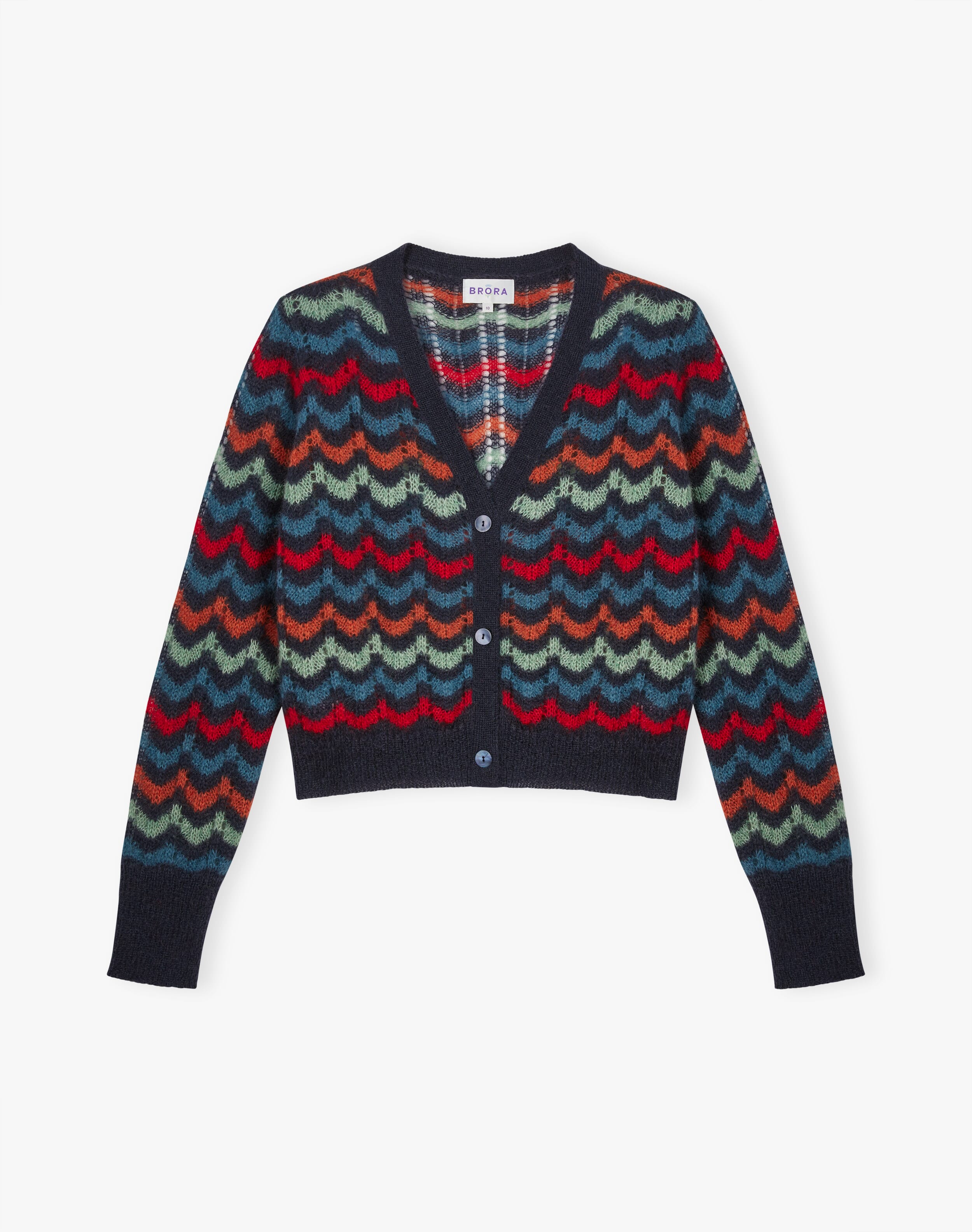 Mohair Wave Knit Cardigan