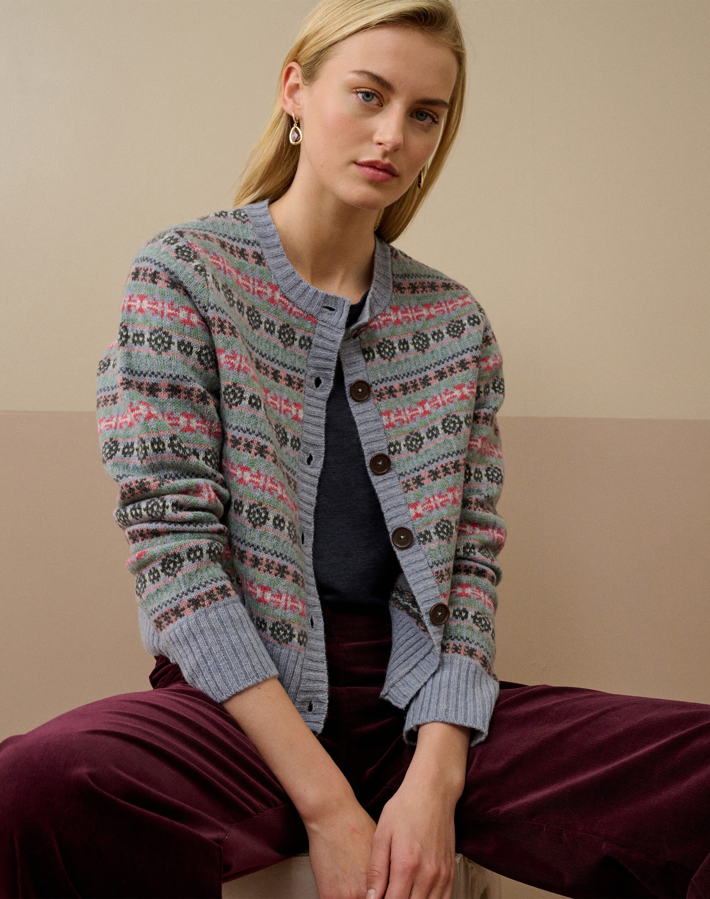 Merino Lambswool Fair Isle Cardigan