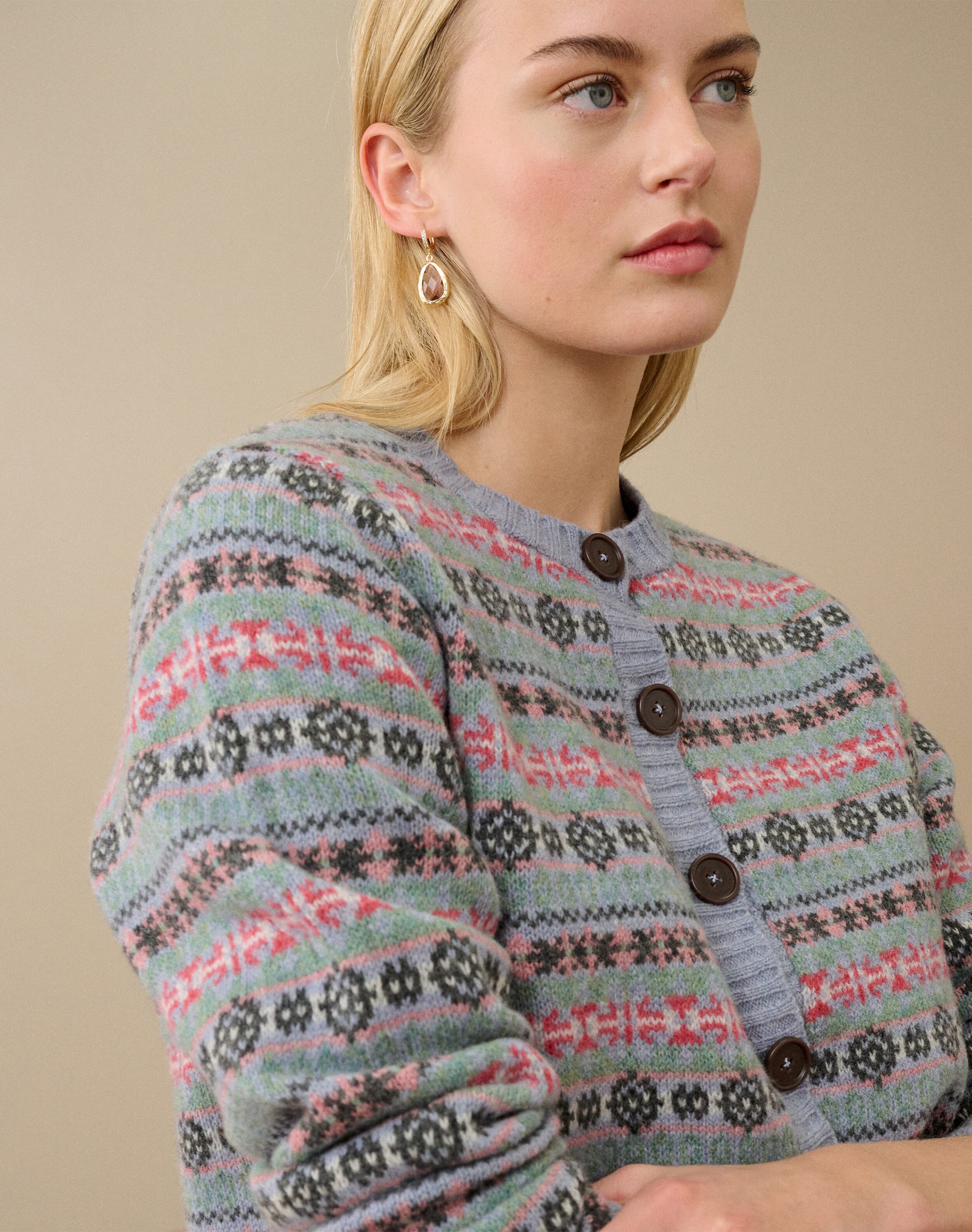 Merino Lambswool Fair Isle Cardigan
