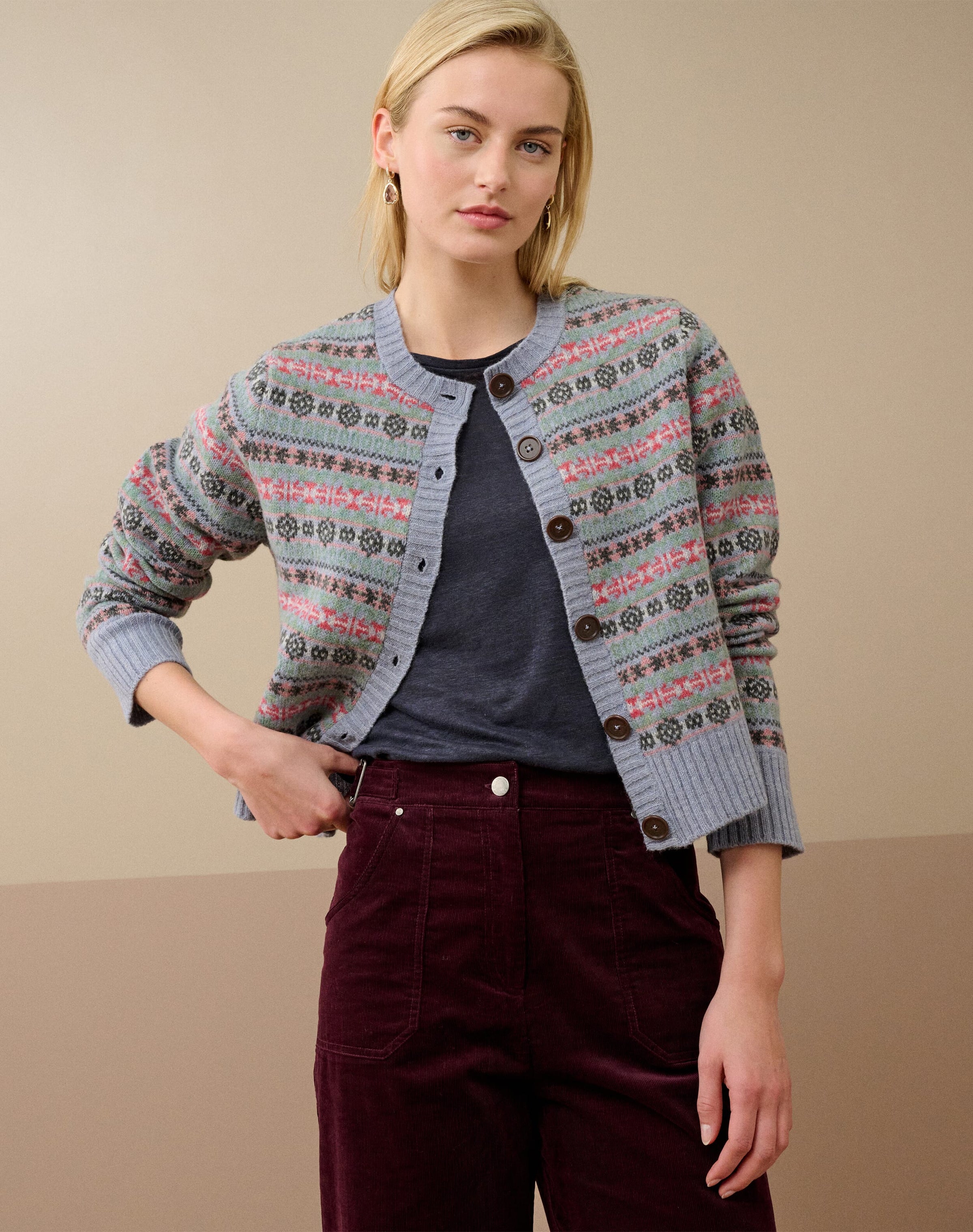 Merino Lambswool Fair Isle Cardigan