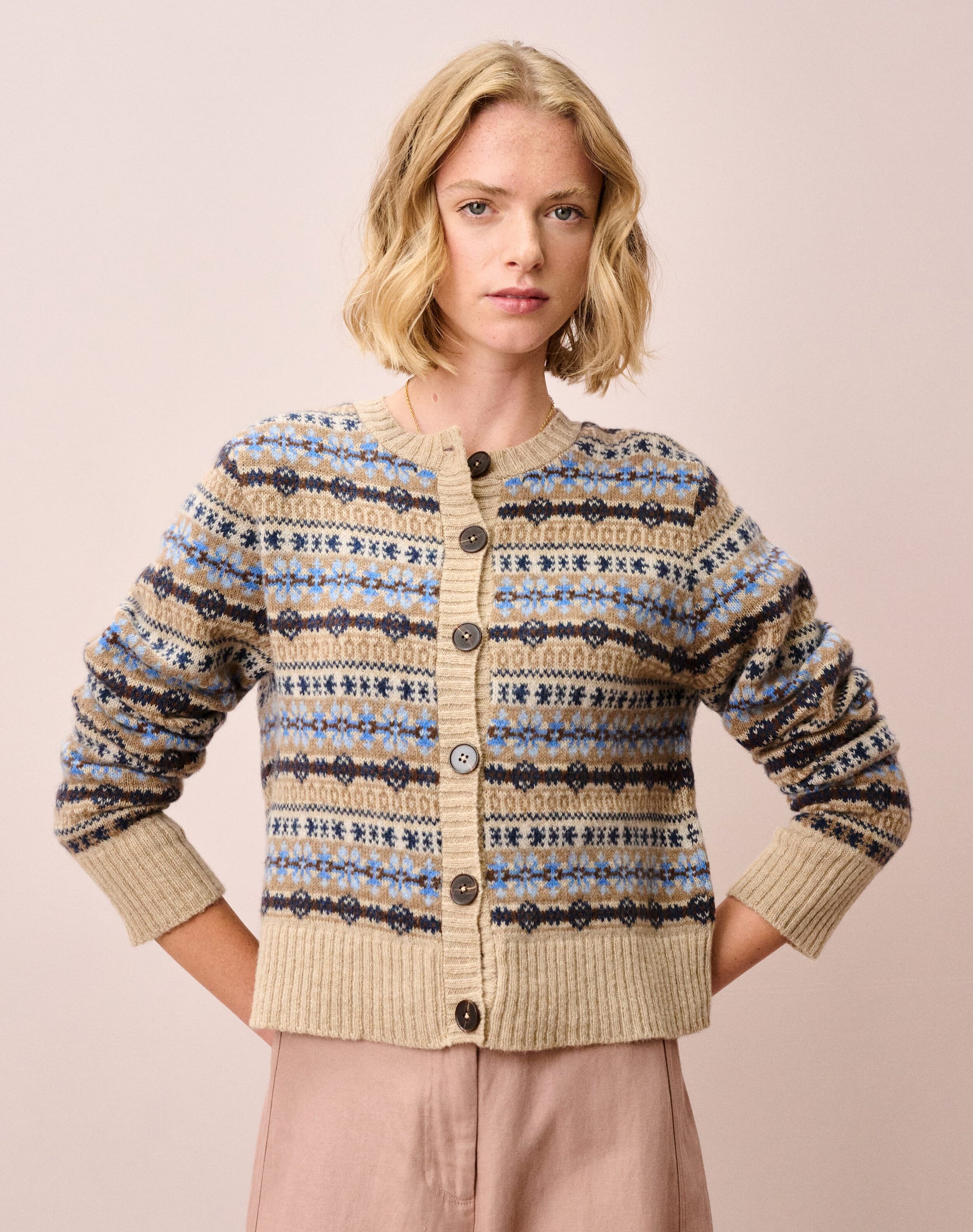 Merino Lambswool Fair Isle Cardigan
