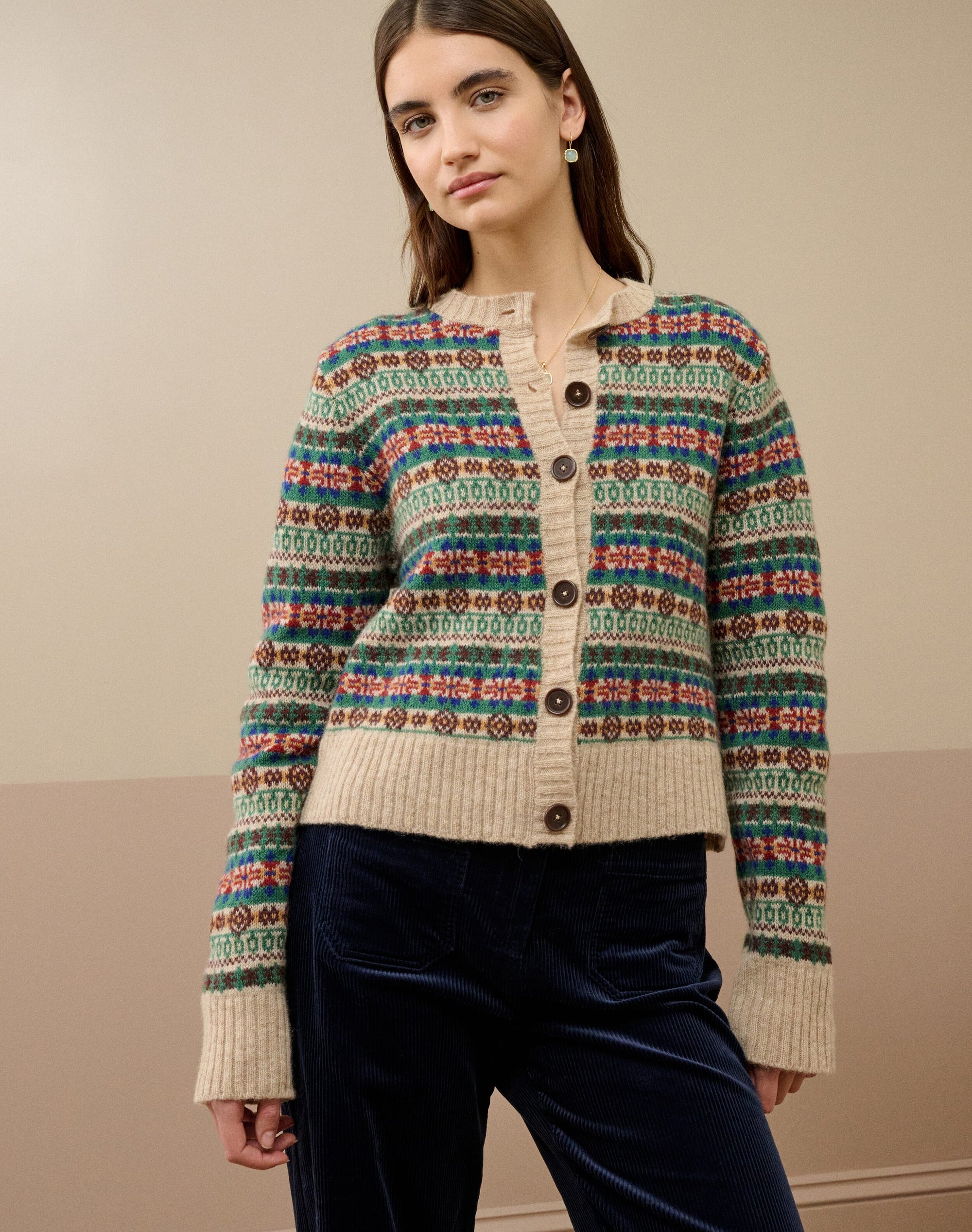 Merino Lambswool Fair Isle Cardigan