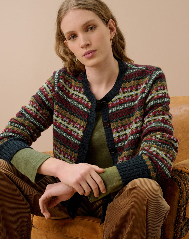Merino Lambswool Fair Isle Cardigan