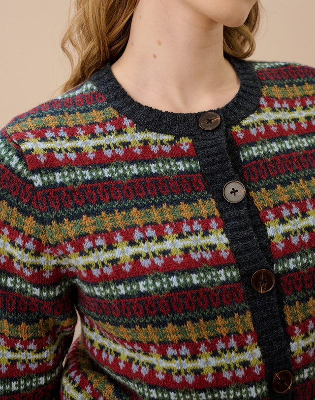 Merino Lambswool Fair Isle Cardigan