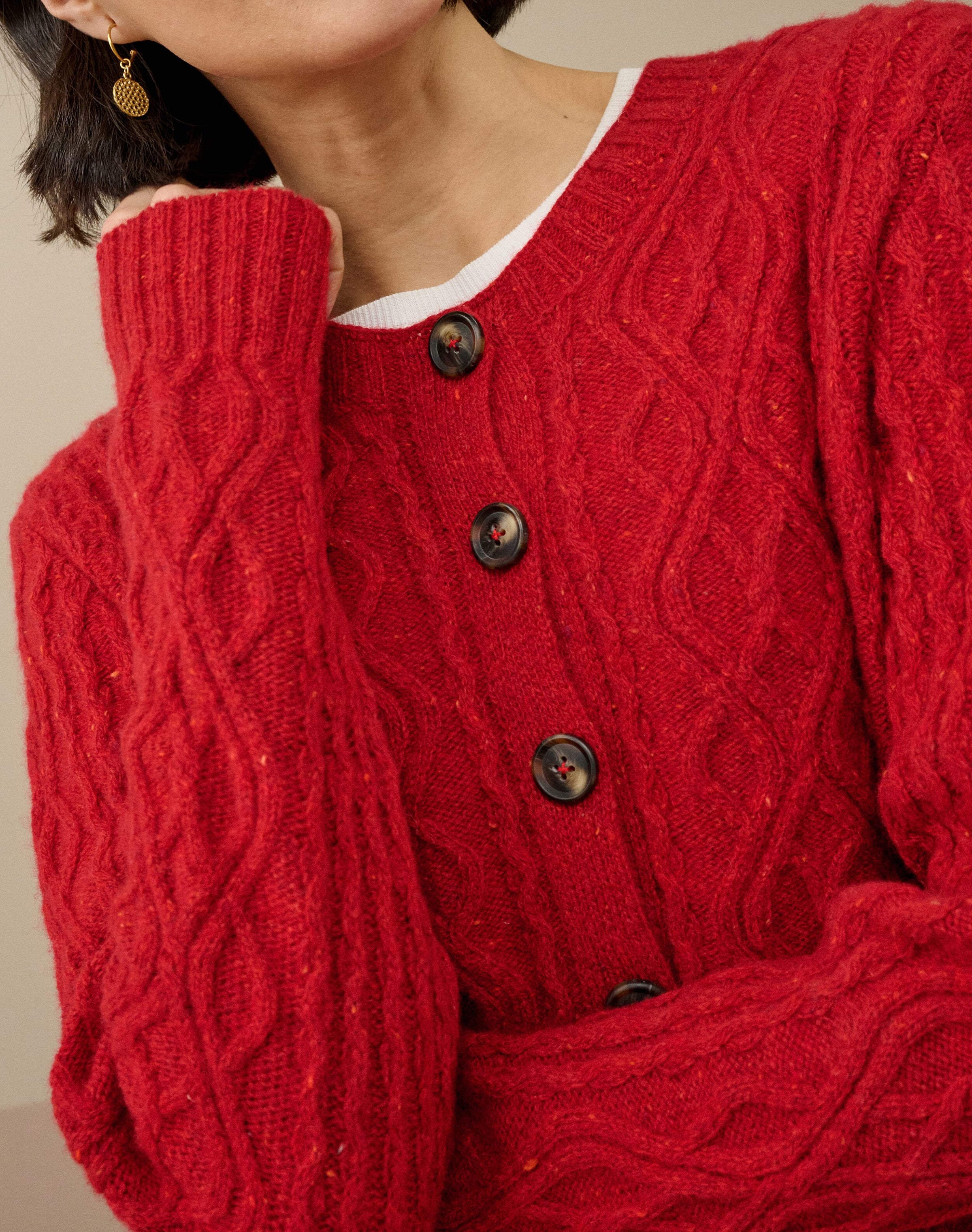 Wool Donegal Aran Cardigan