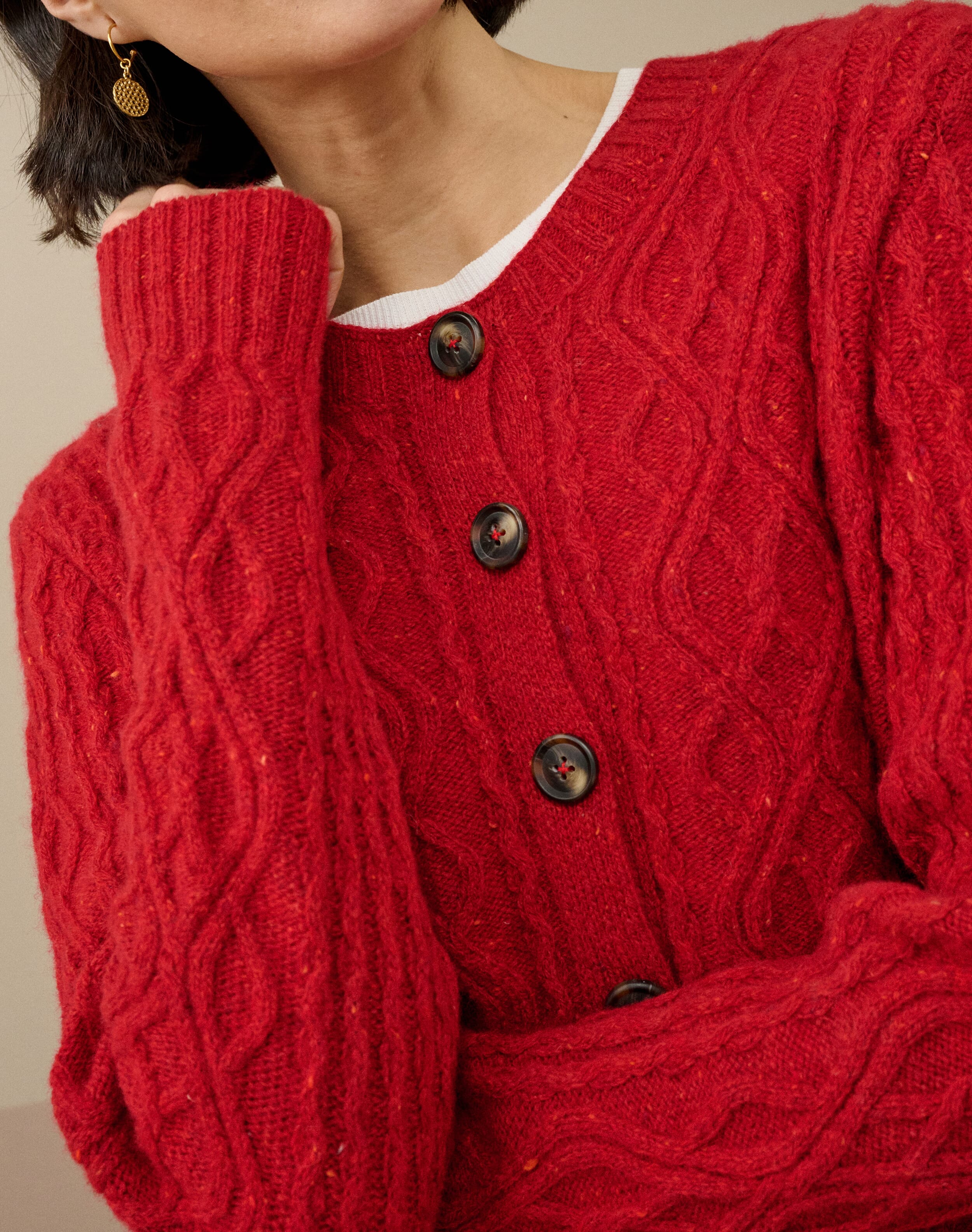 Wool Donegal Aran Cardigan