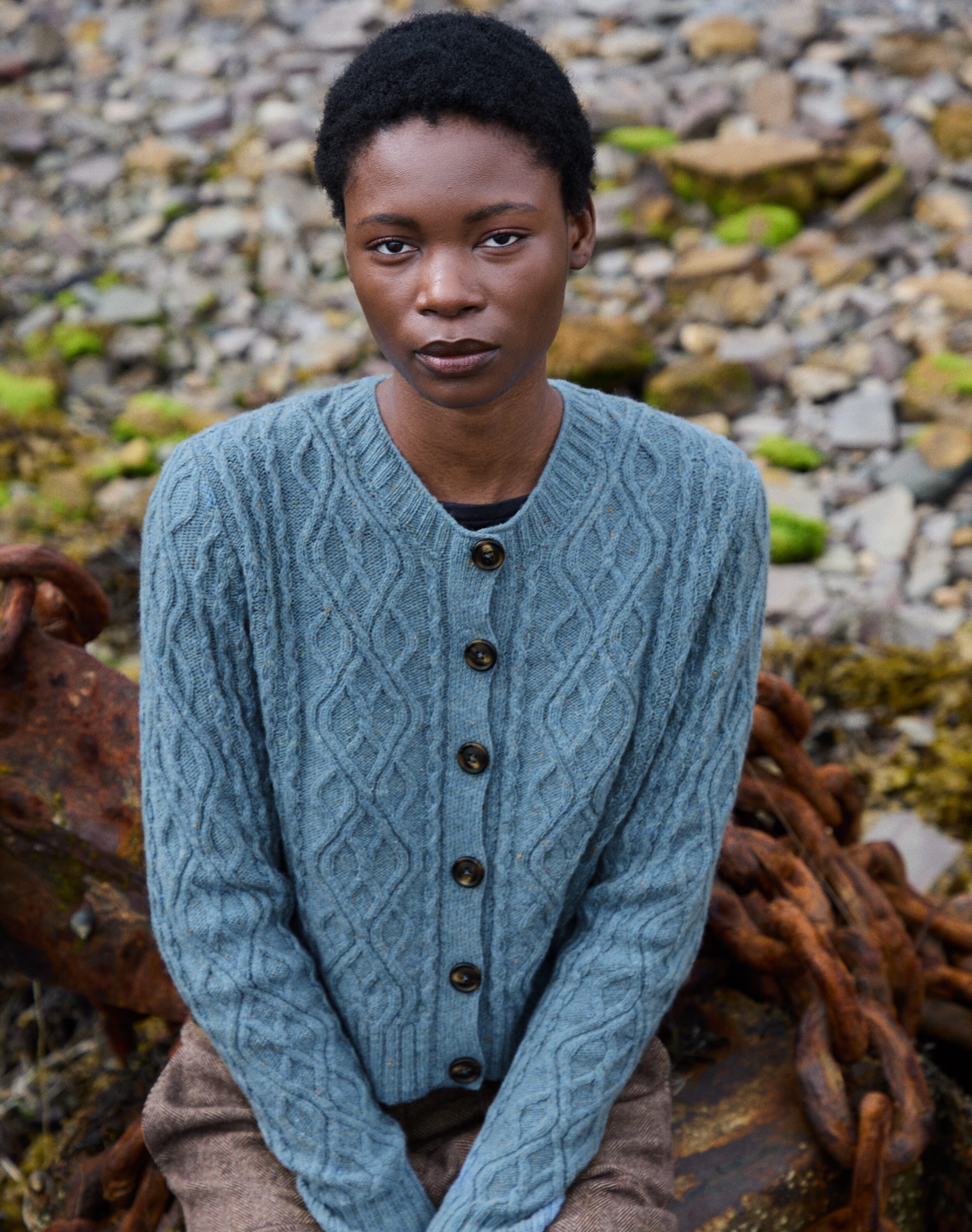 Wool Donegal Aran Cardigan
