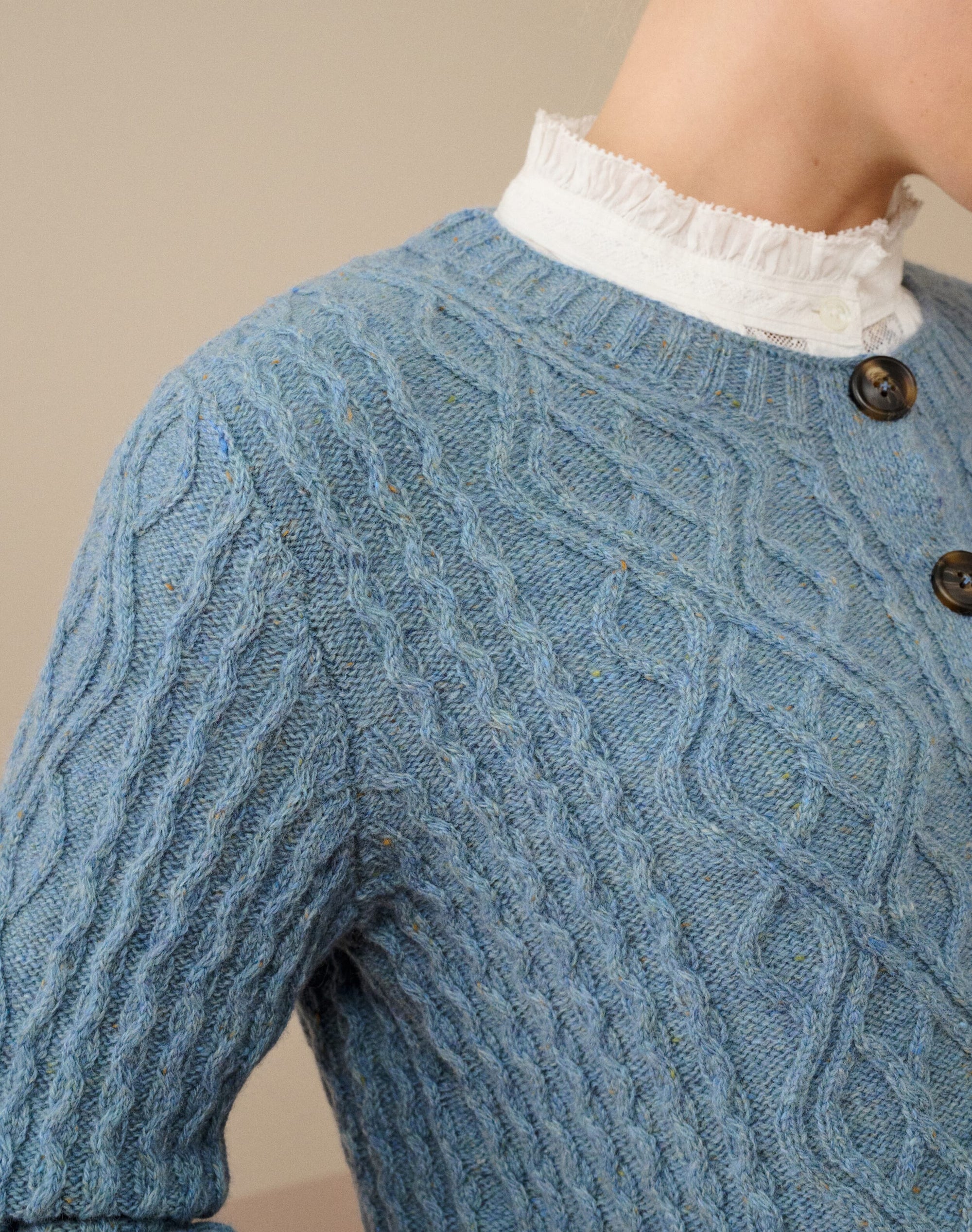 Wool Donegal Aran Cardigan