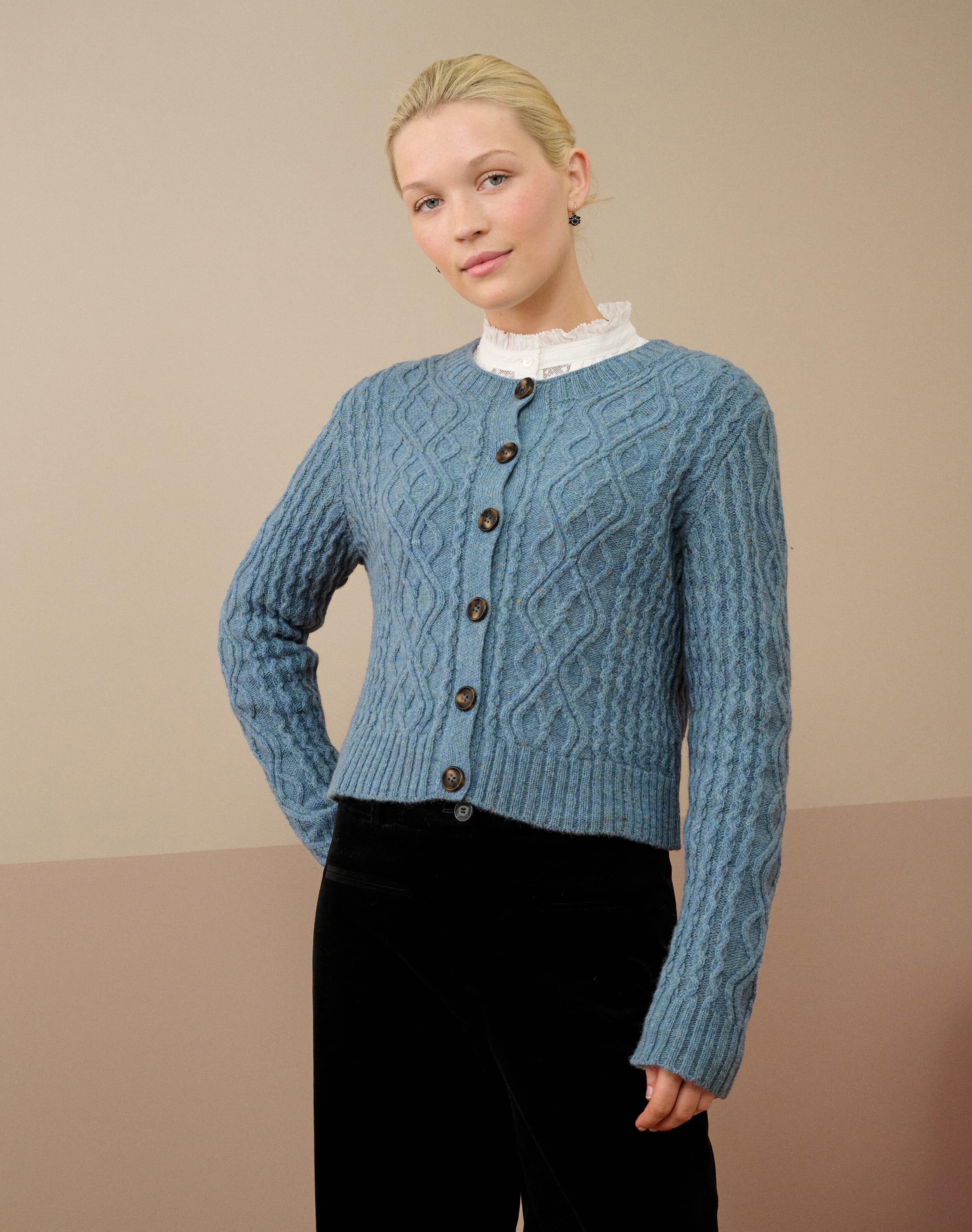 Wool Donegal Aran Cardigan
