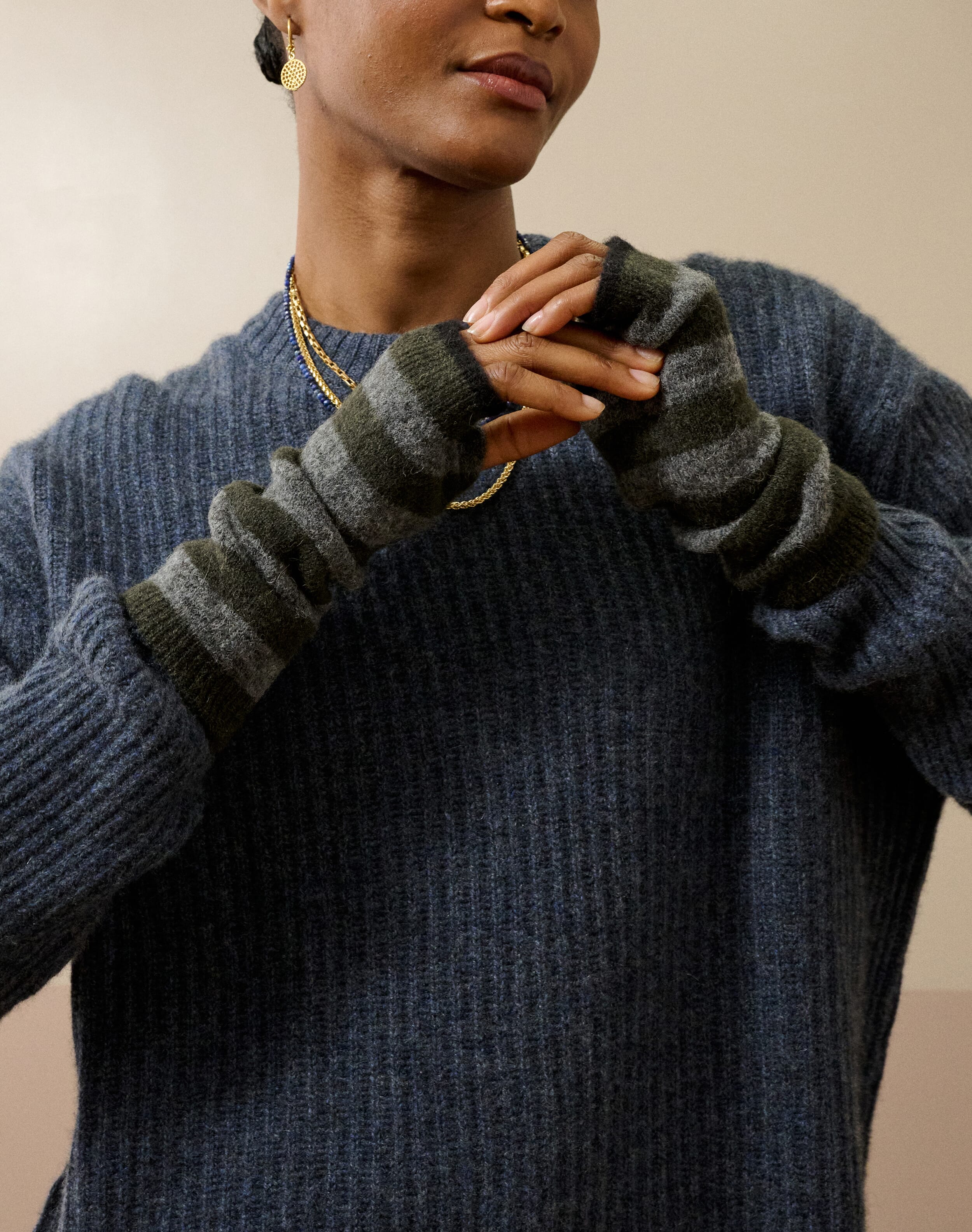 Alpaca Stripy Wristwarmers