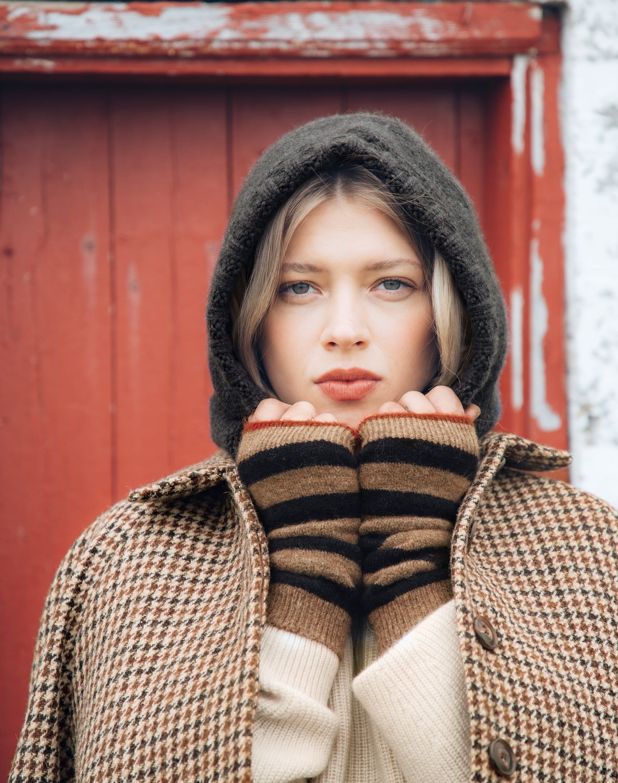 Alpaca Stripy Wristwarmers