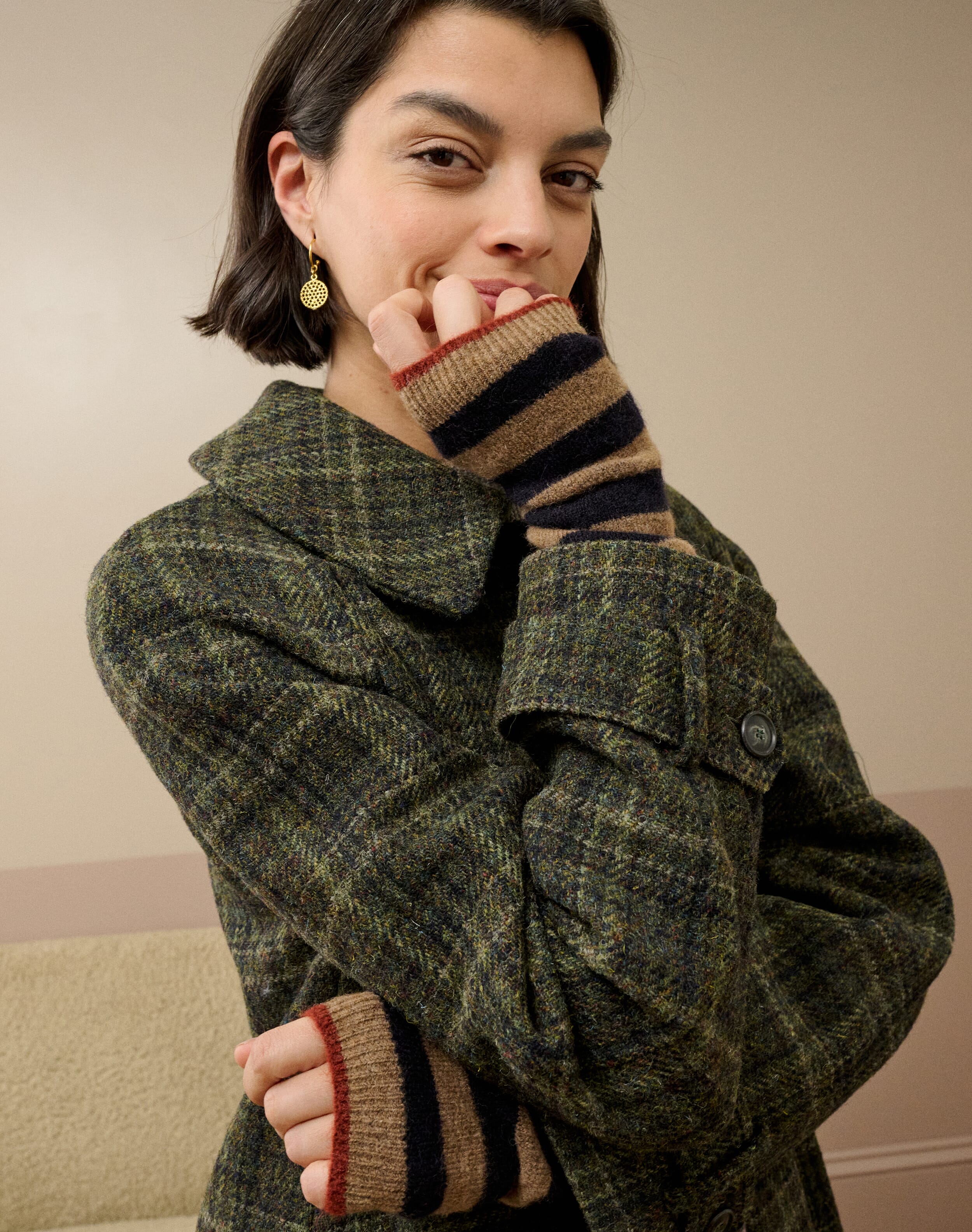 Alpaca Stripy Wristwarmers