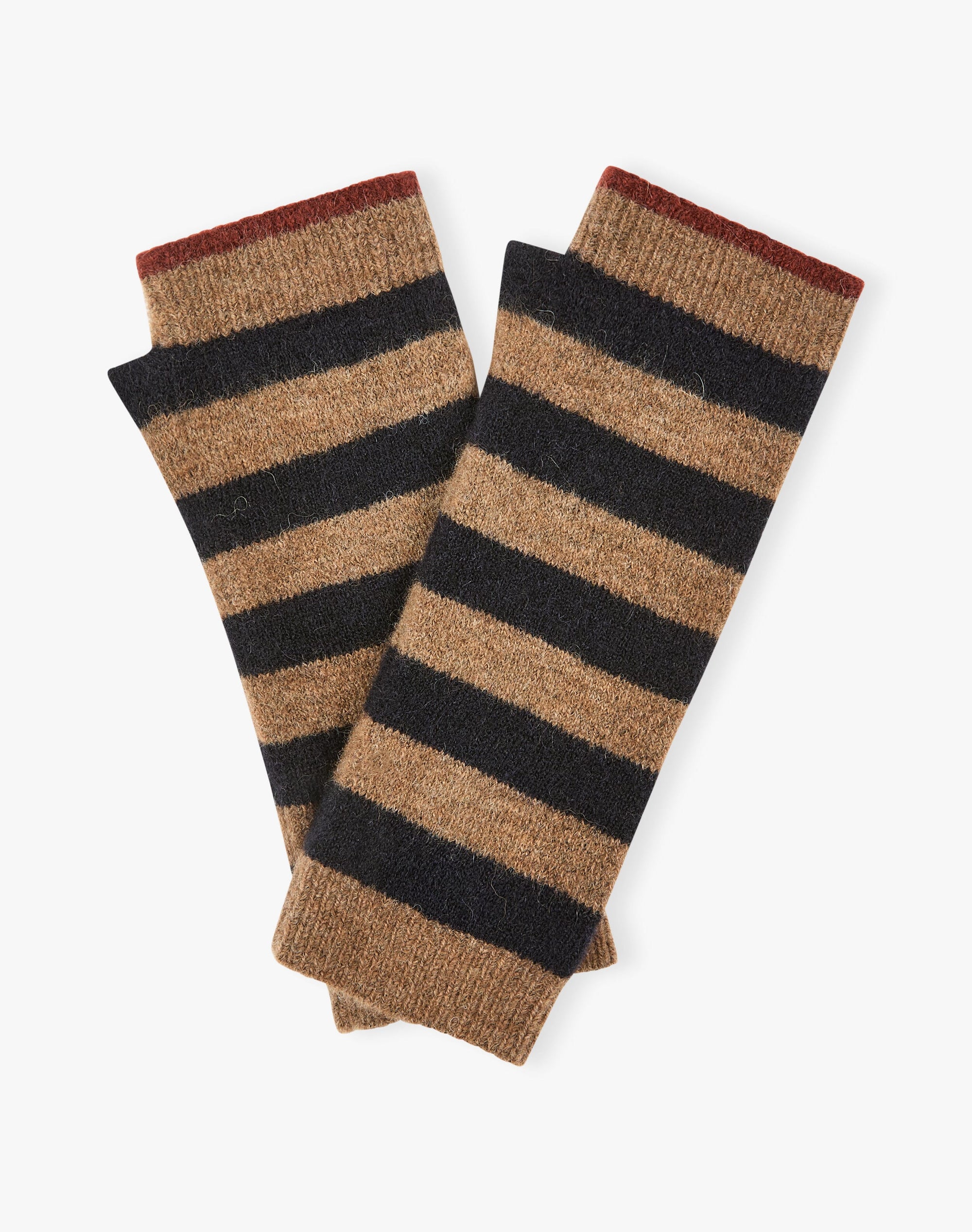 Alpaca Stripy Wristwarmers