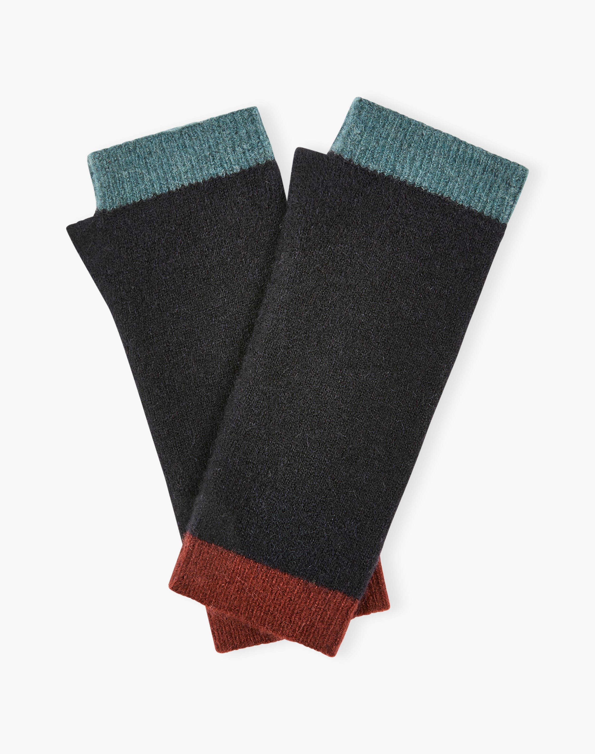 Alpaca Colour Block Wristwarmers