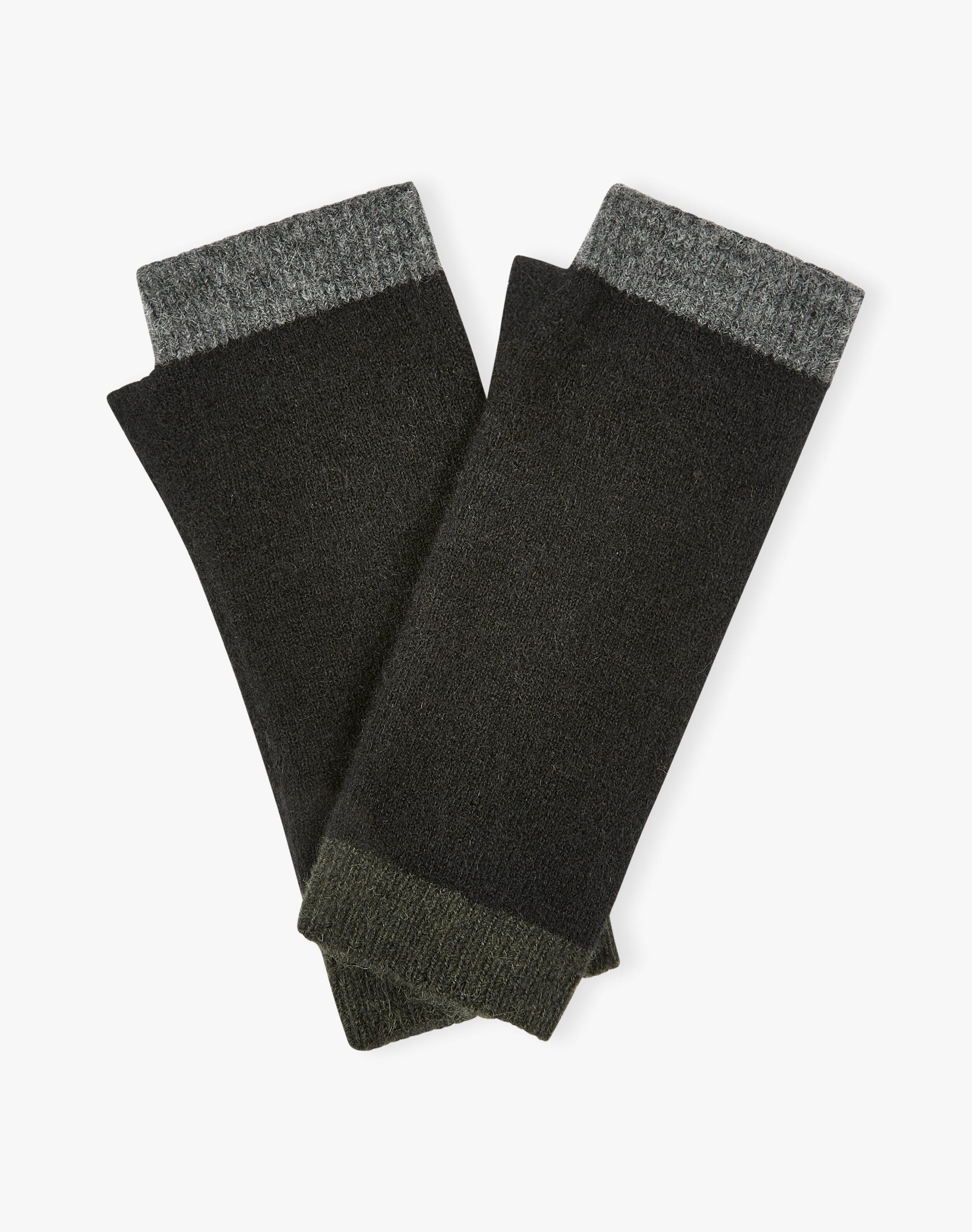Alpaca Colour Block Wristwarmers