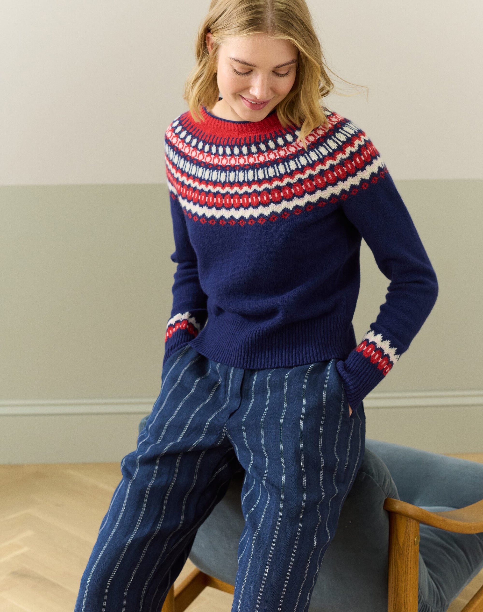 Supersoft Lambswool Fair Isle Yoke Jumper
