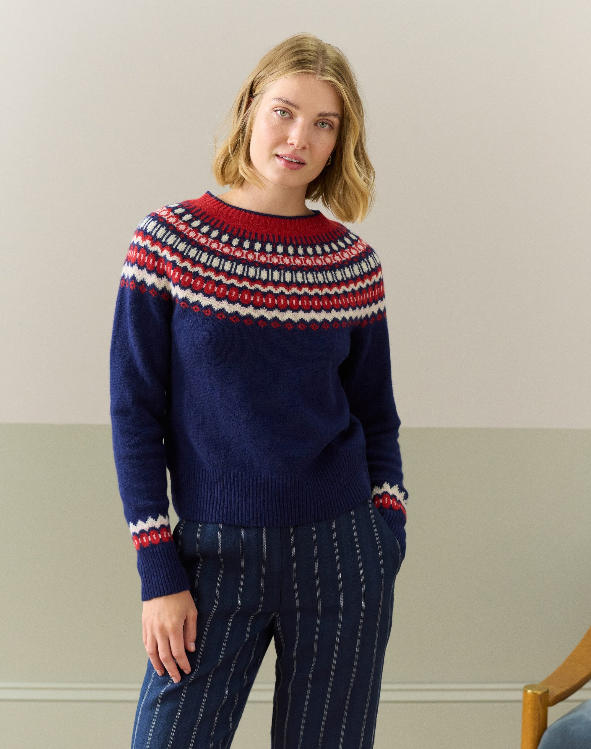 Supersoft Lambswool Fair Isle Yoke Jumper