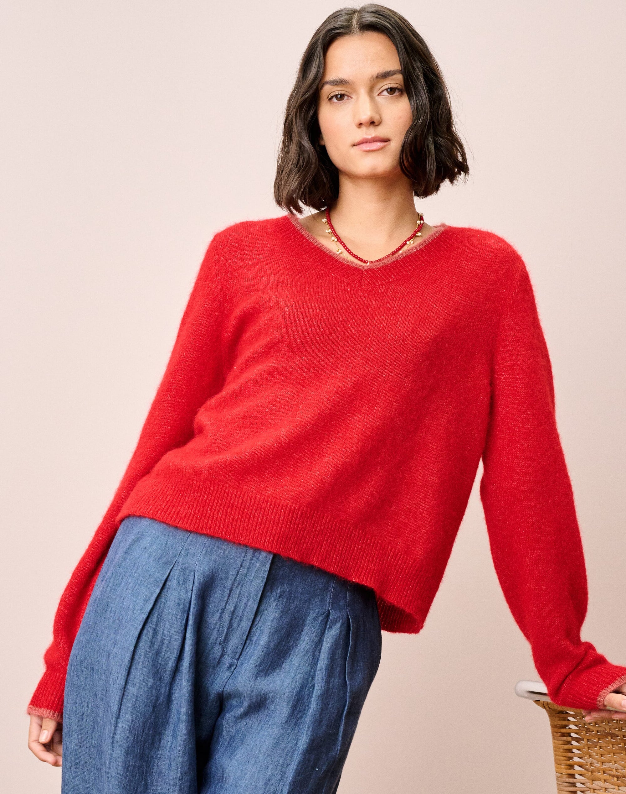 Alpaca V Neck Jumper