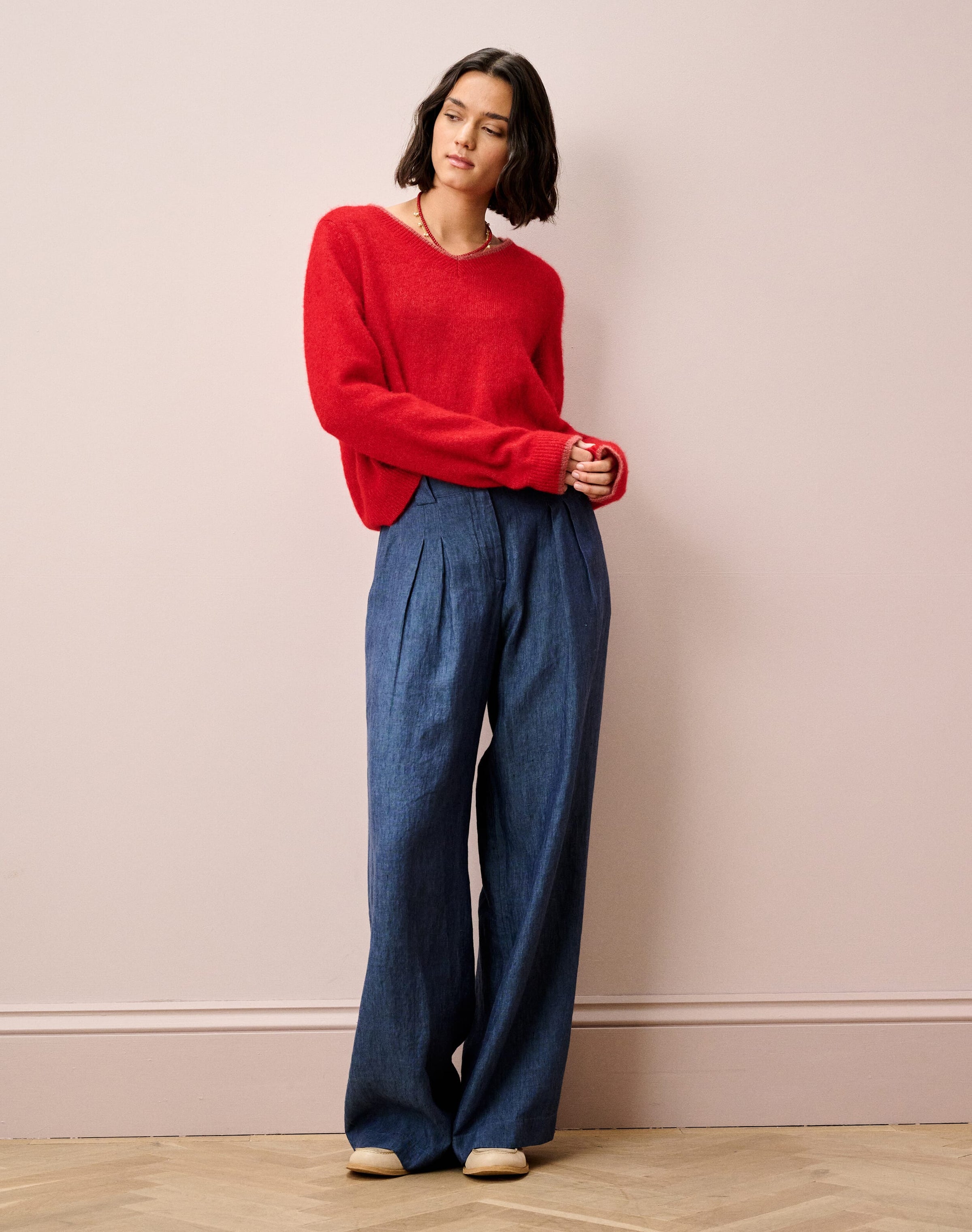 Alpaca V Neck Jumper