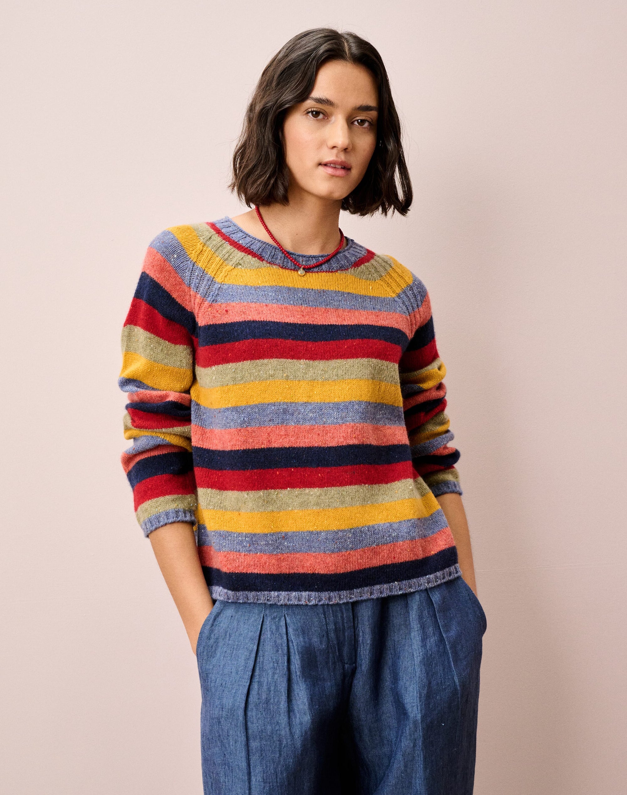 Wool Donegal Stripy Jumper
