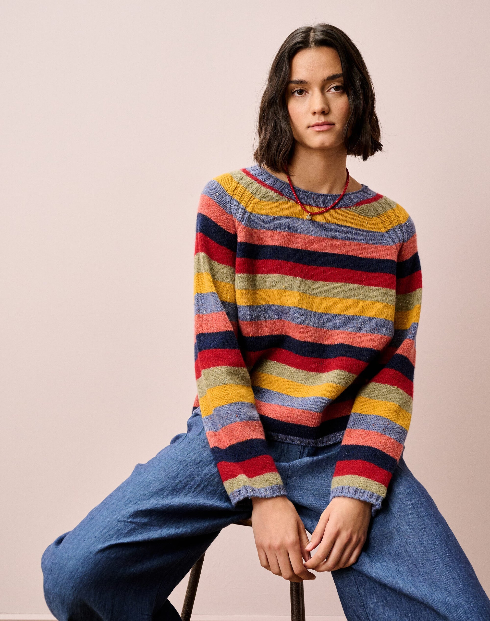 Wool Donegal Stripy Jumper