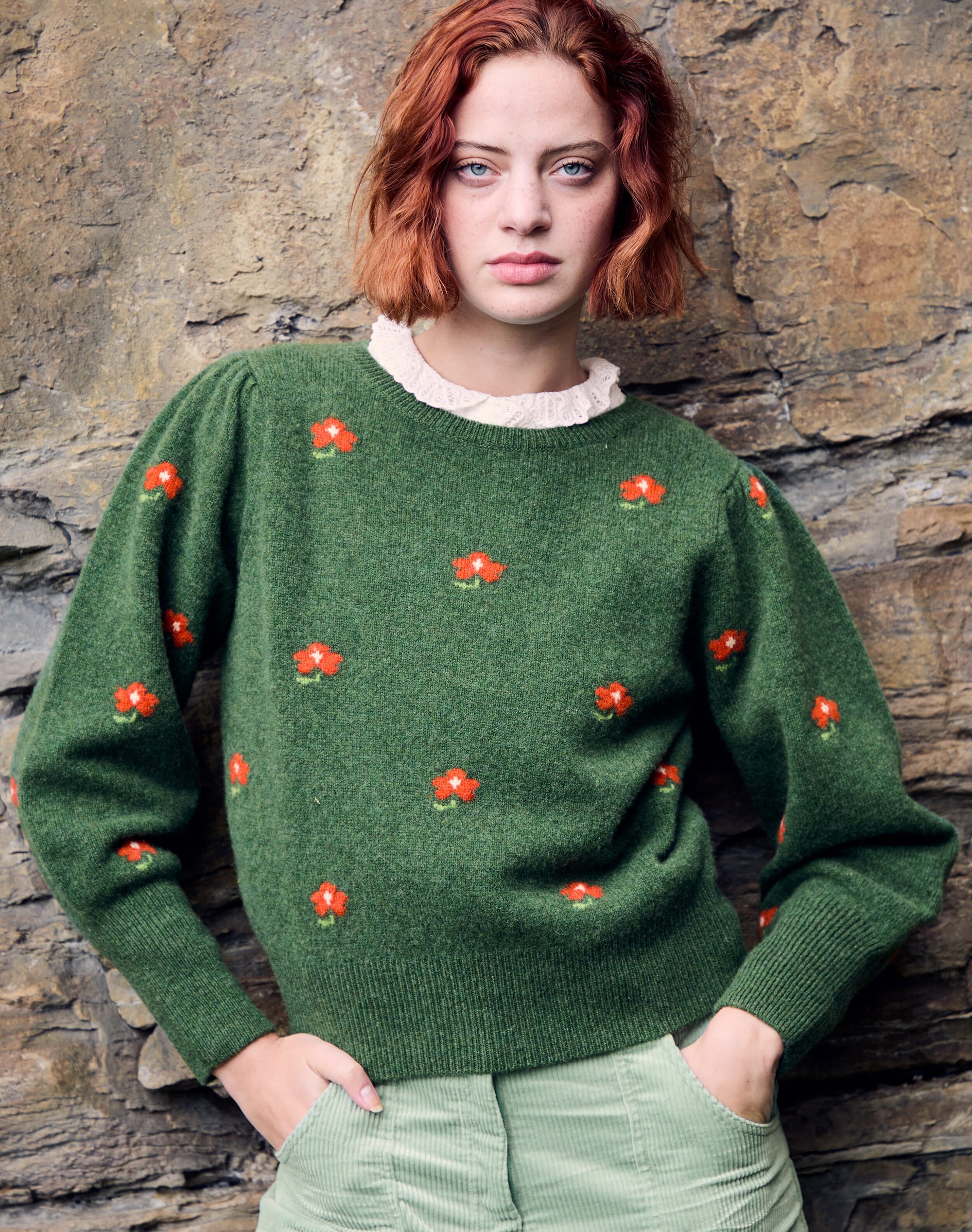 Supersoft Lambswool Flower Motif Jumper