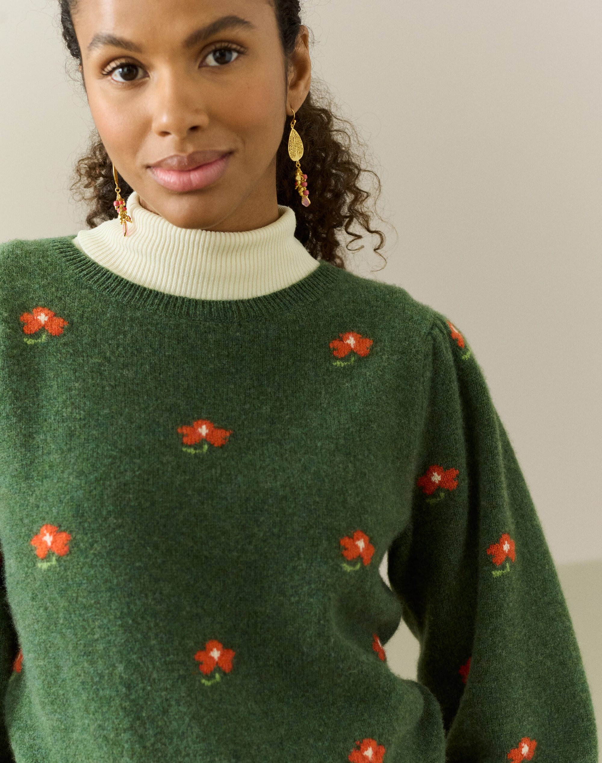 Supersoft Lambswool Flower Motif Jumper