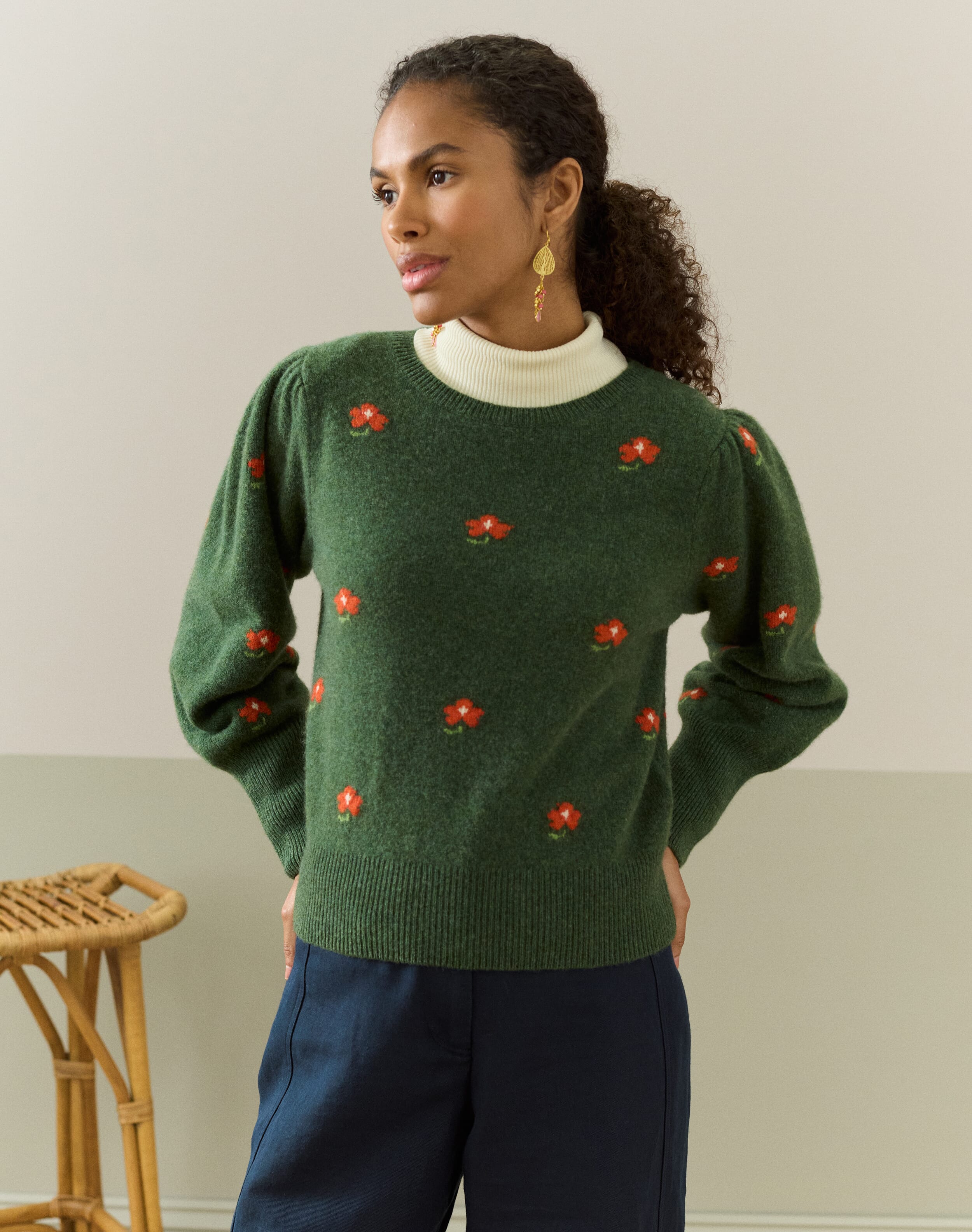 Supersoft Lambswool Flower Motif Jumper