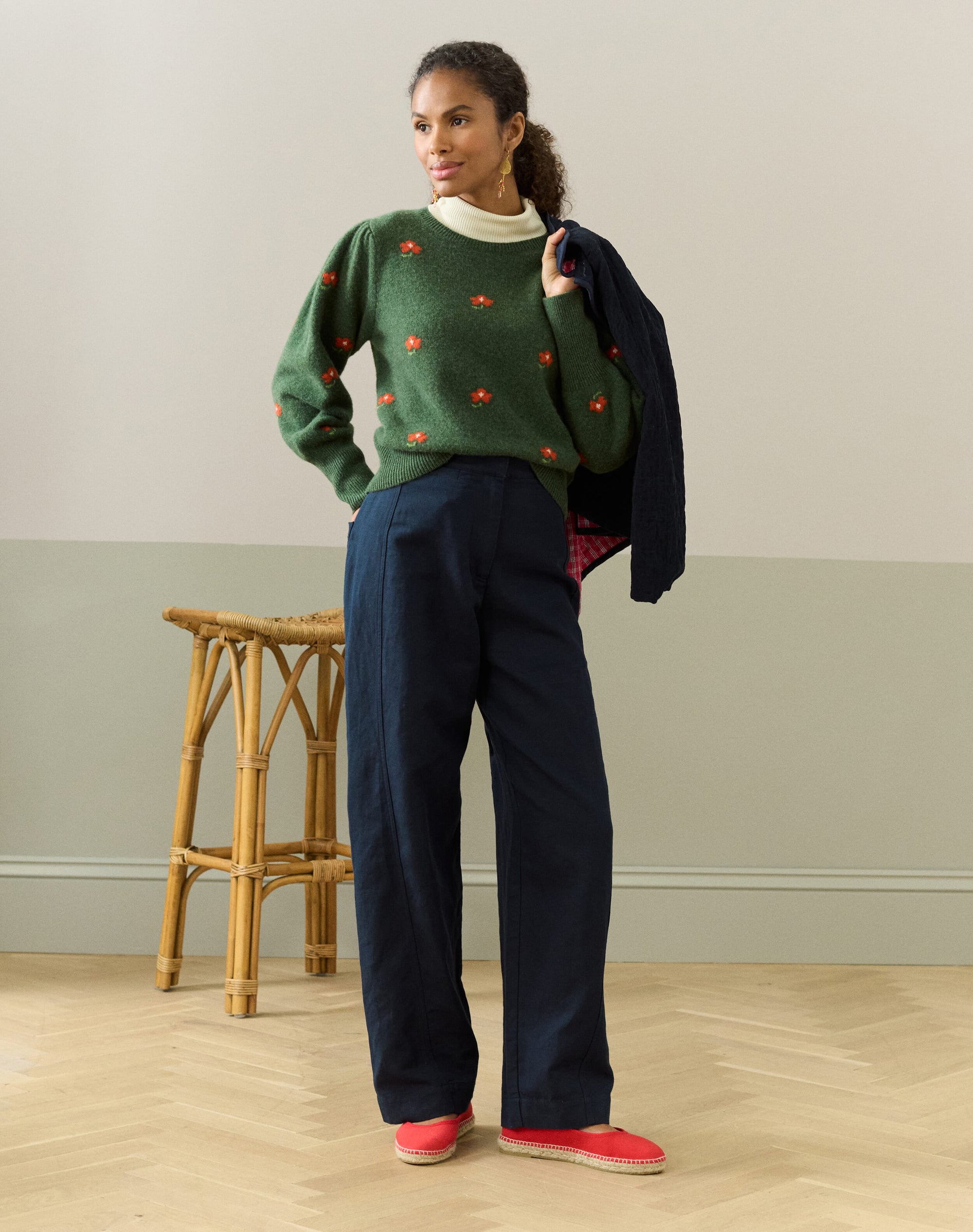 Supersoft Lambswool Flower Motif Jumper