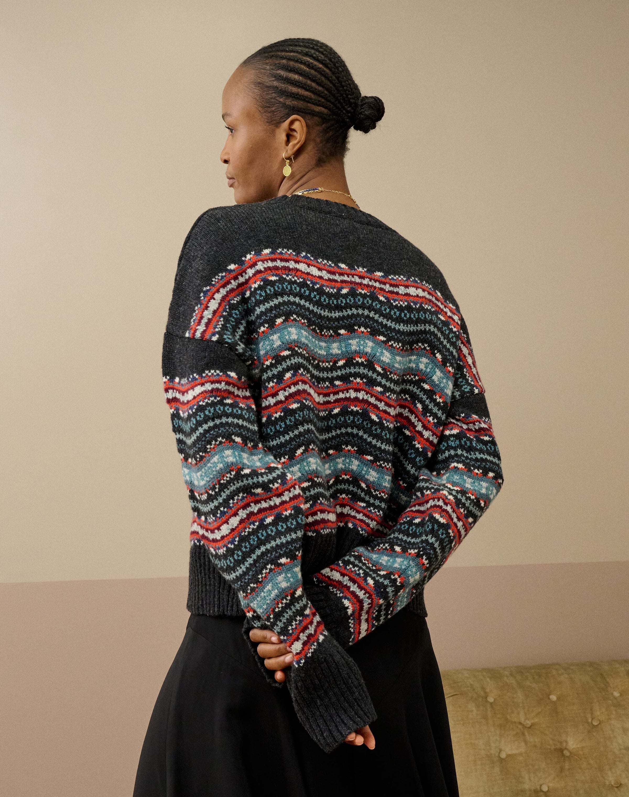 Merino Lambswool Wave Knit Jumper