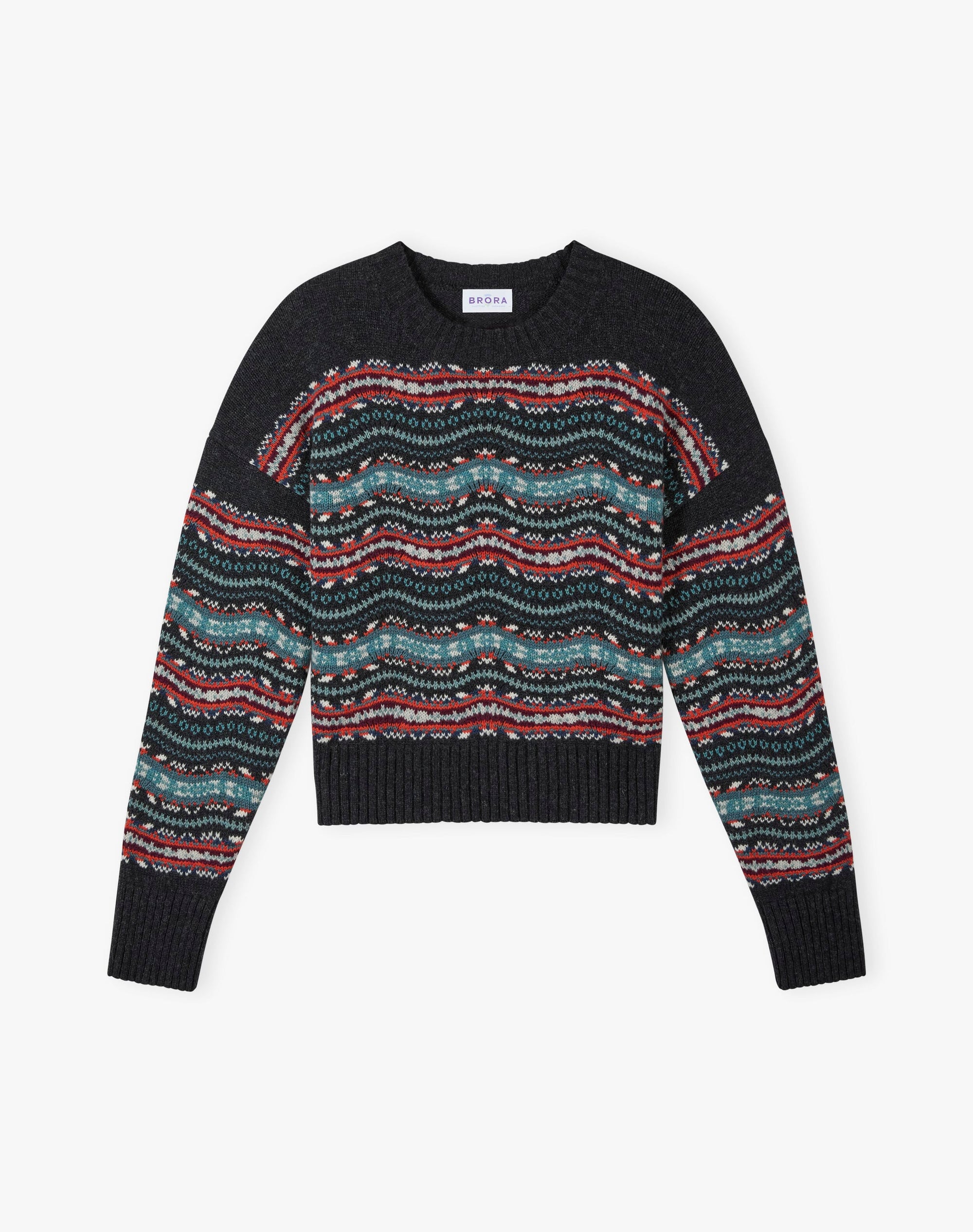 Merino Lambswool Wave Knit Jumper