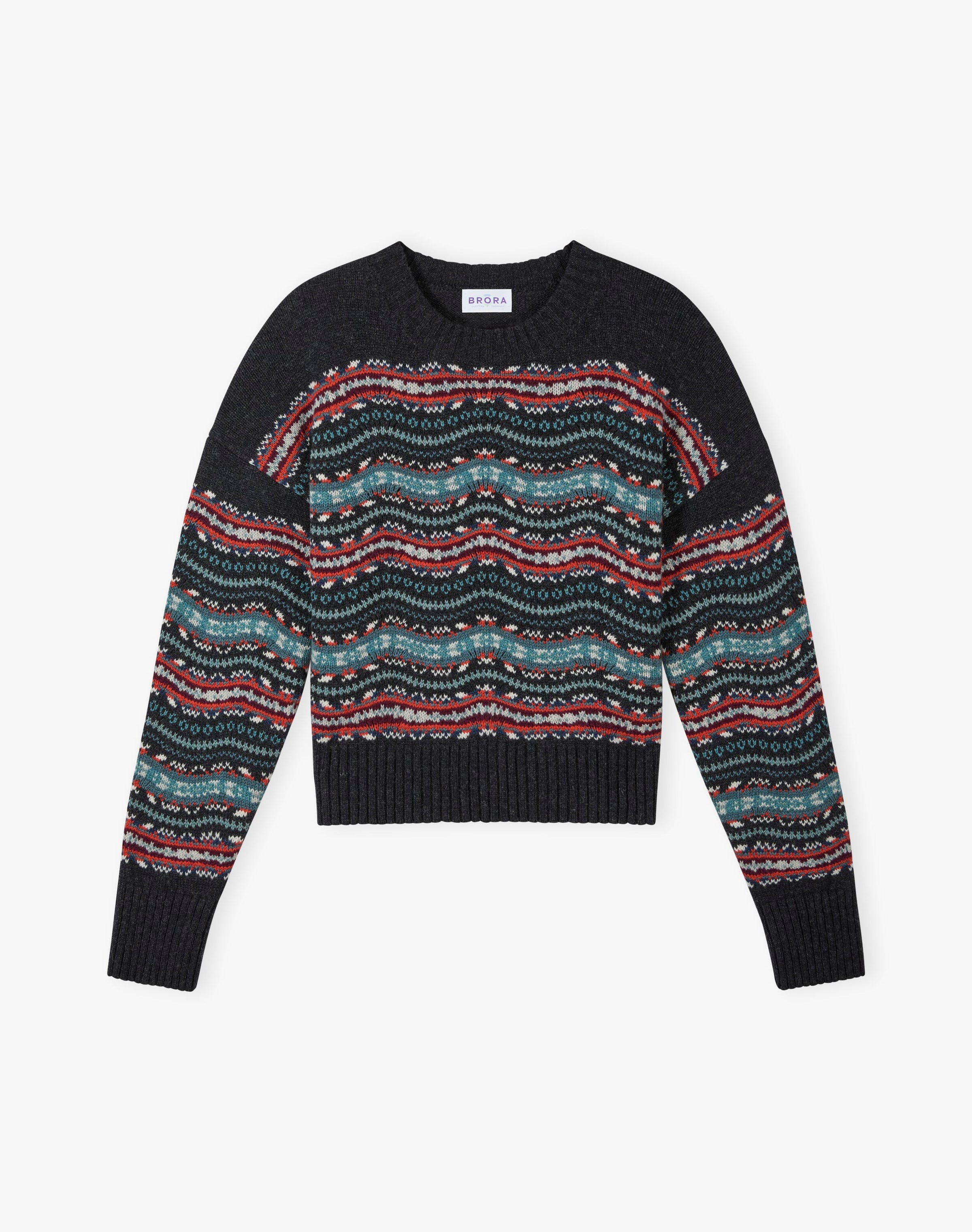Merino Lambswool Wave Knit Jumper