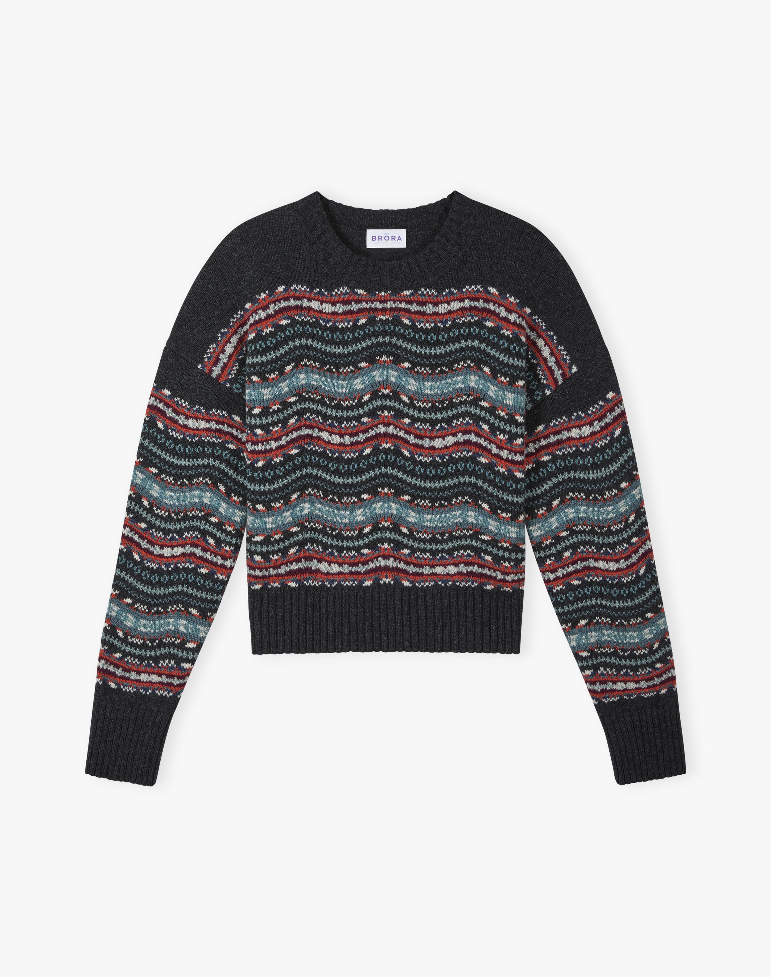 Merino Lambswool Wave Knit Jumper