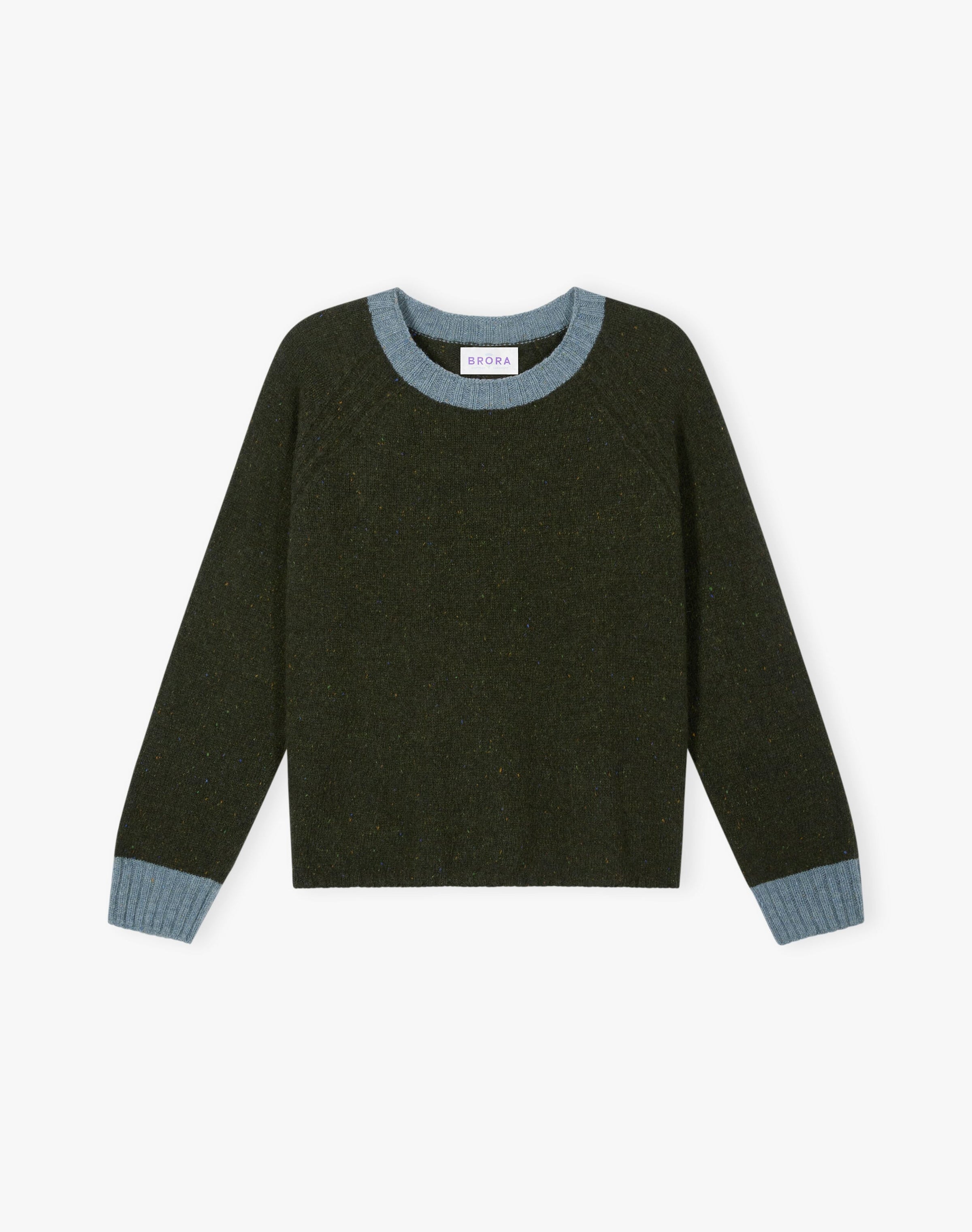 Wool Donegal Contrast Trim Jumper