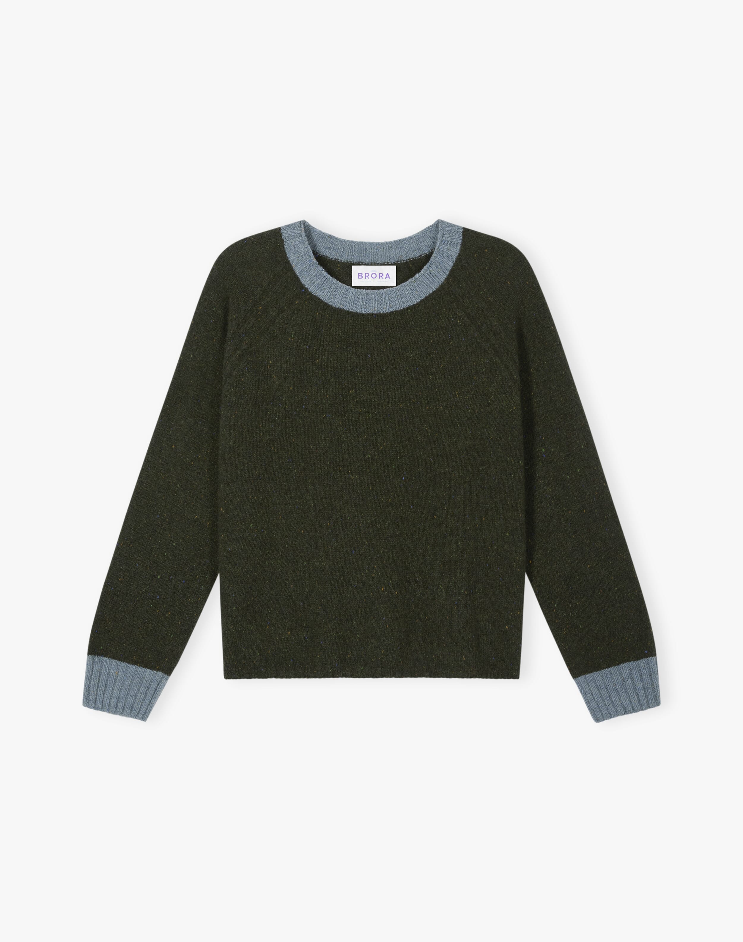 Wool Donegal Contrast Trim Jumper