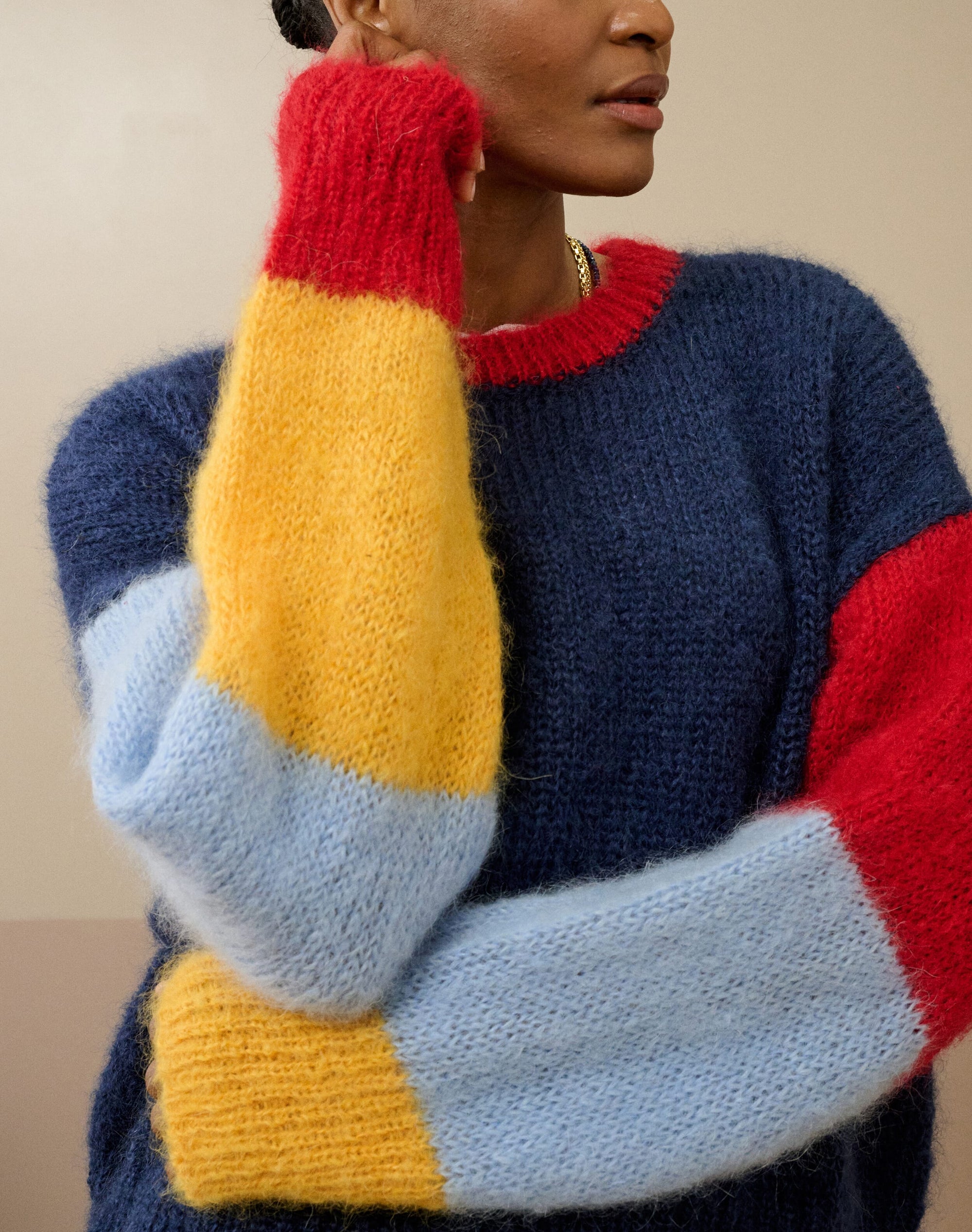 Mohair Colour Block Jumper