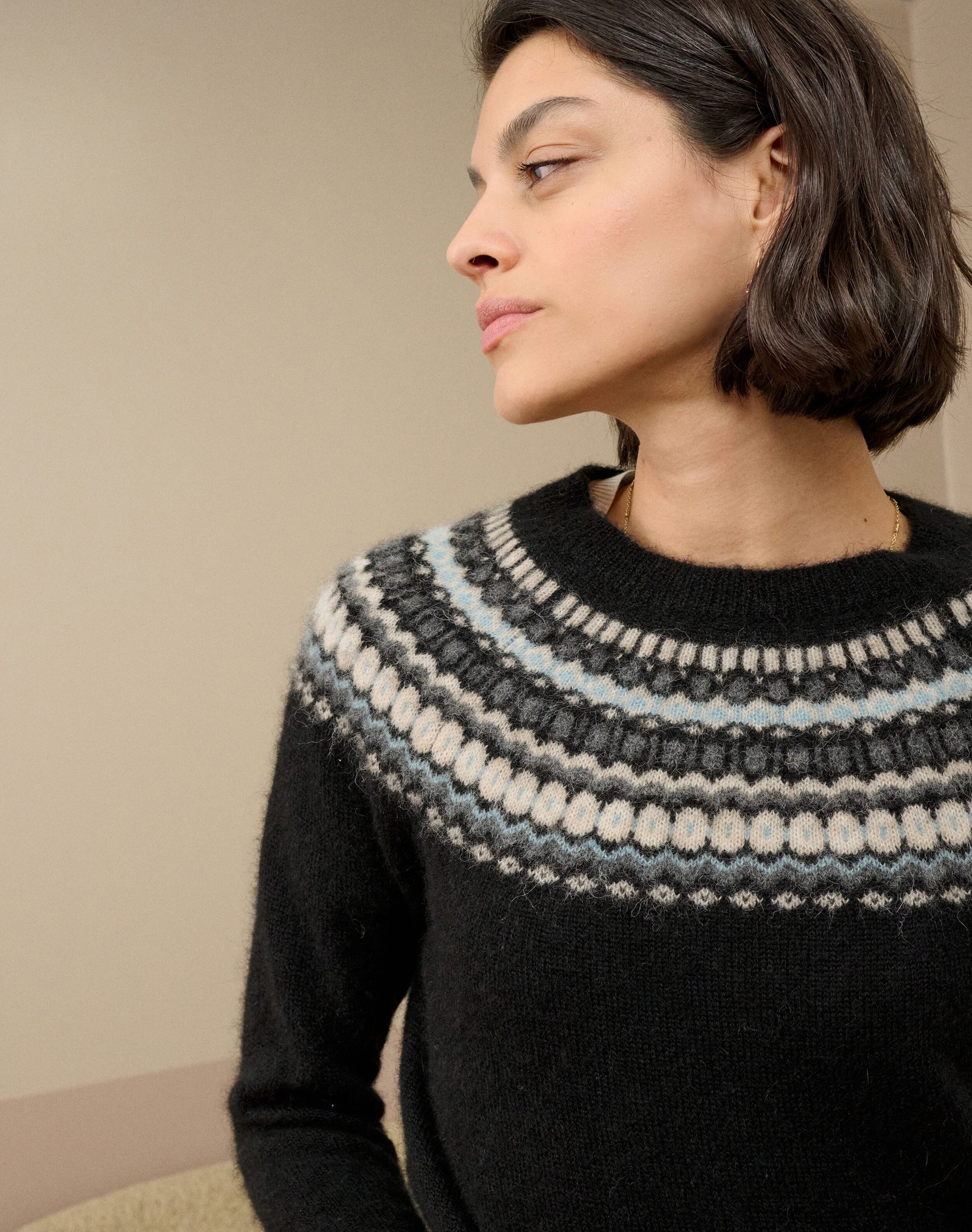 Alpaca Fair Isle Yoke Jumper