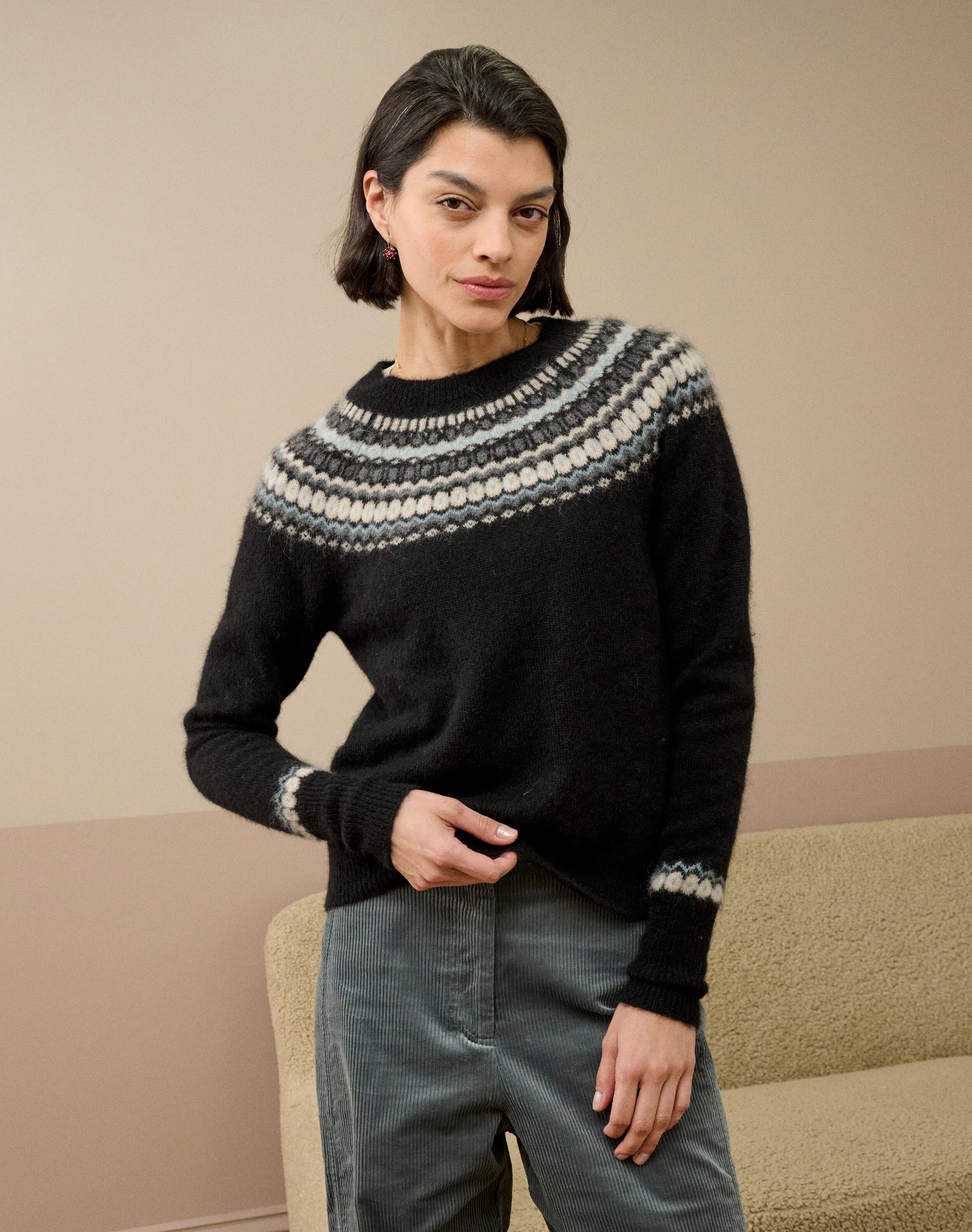 Alpaca Fair Isle Yoke Jumper