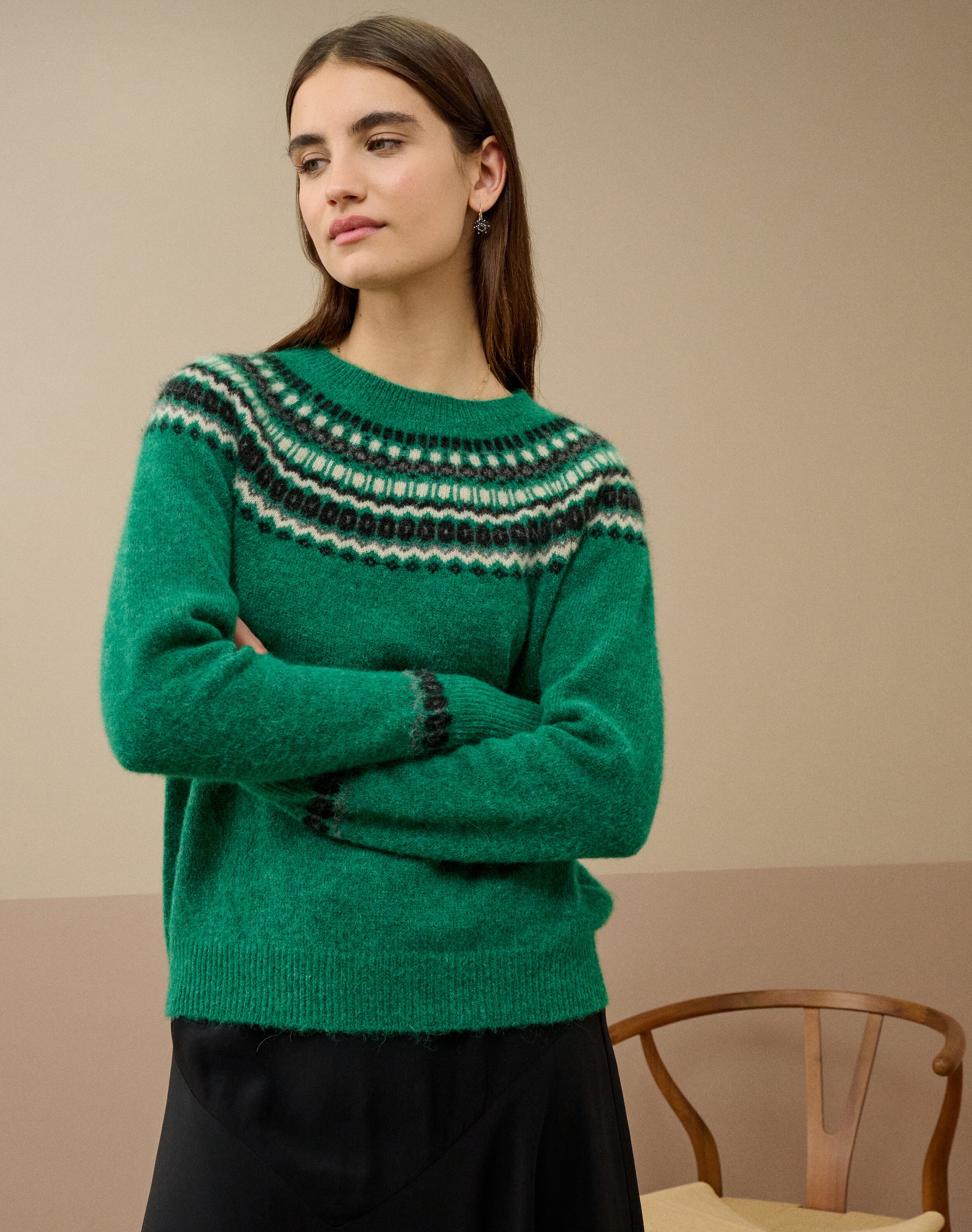 Alpaca Fair Isle Yoke Jumper