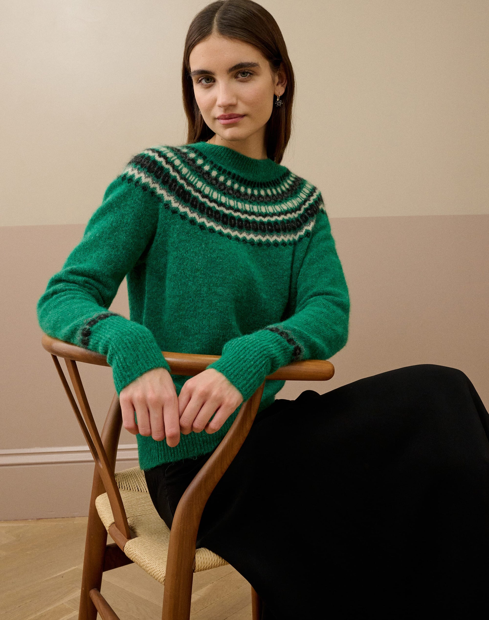 Alpaca Fair Isle Yoke Jumper