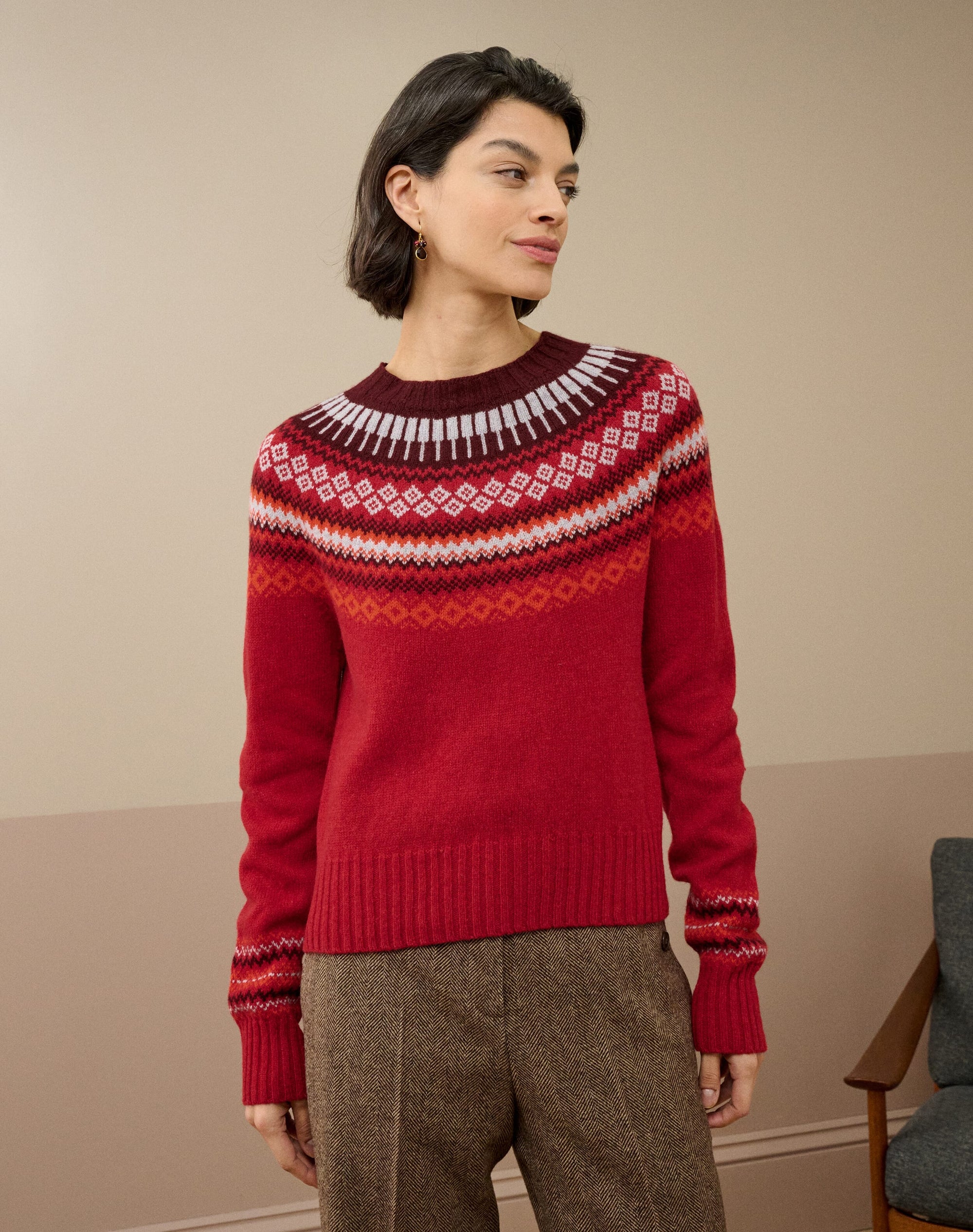Supersoft Lambswool Fair Isle Yoke Jumper