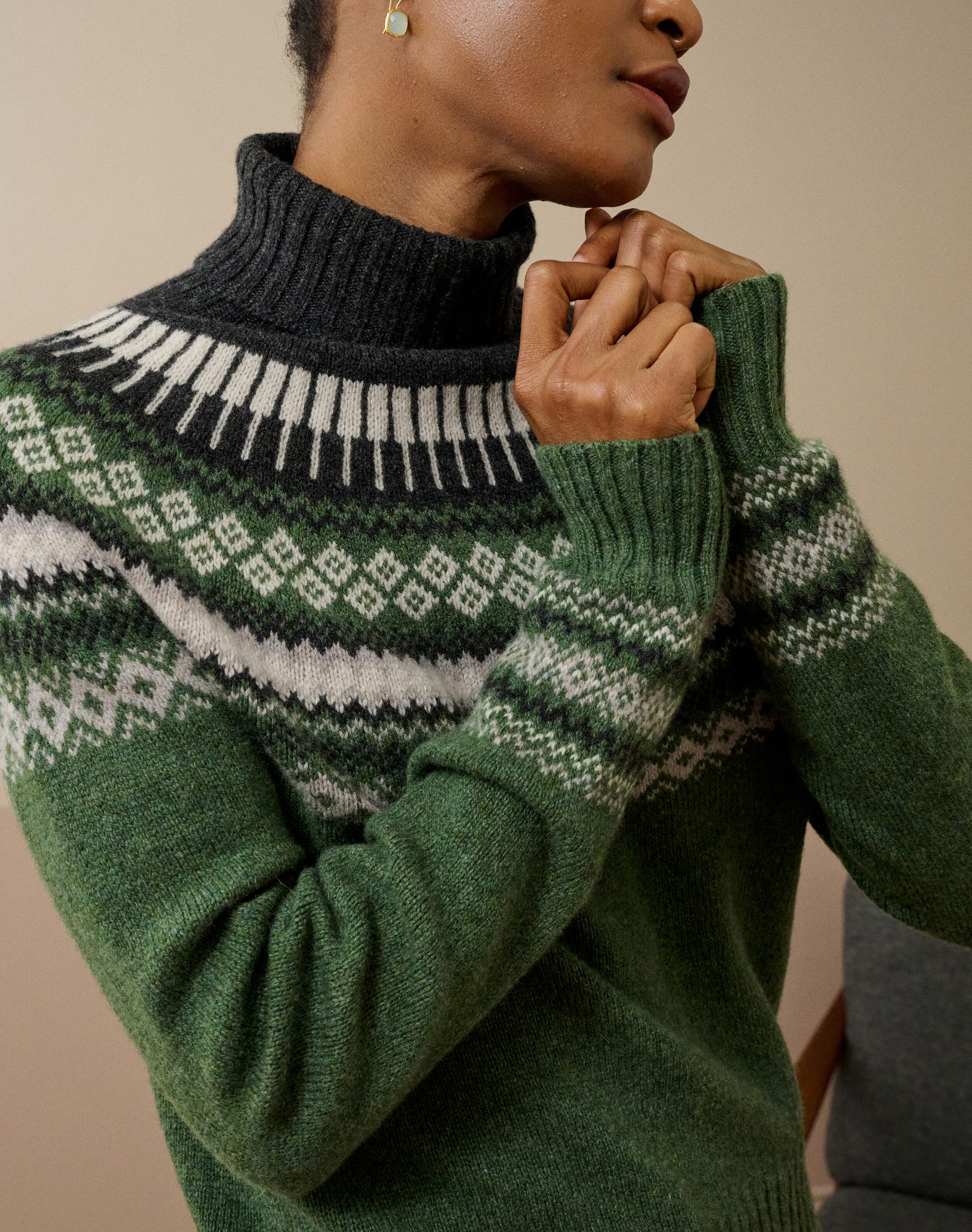 Supersoft Lambswool Fair Isle Yoke Polo