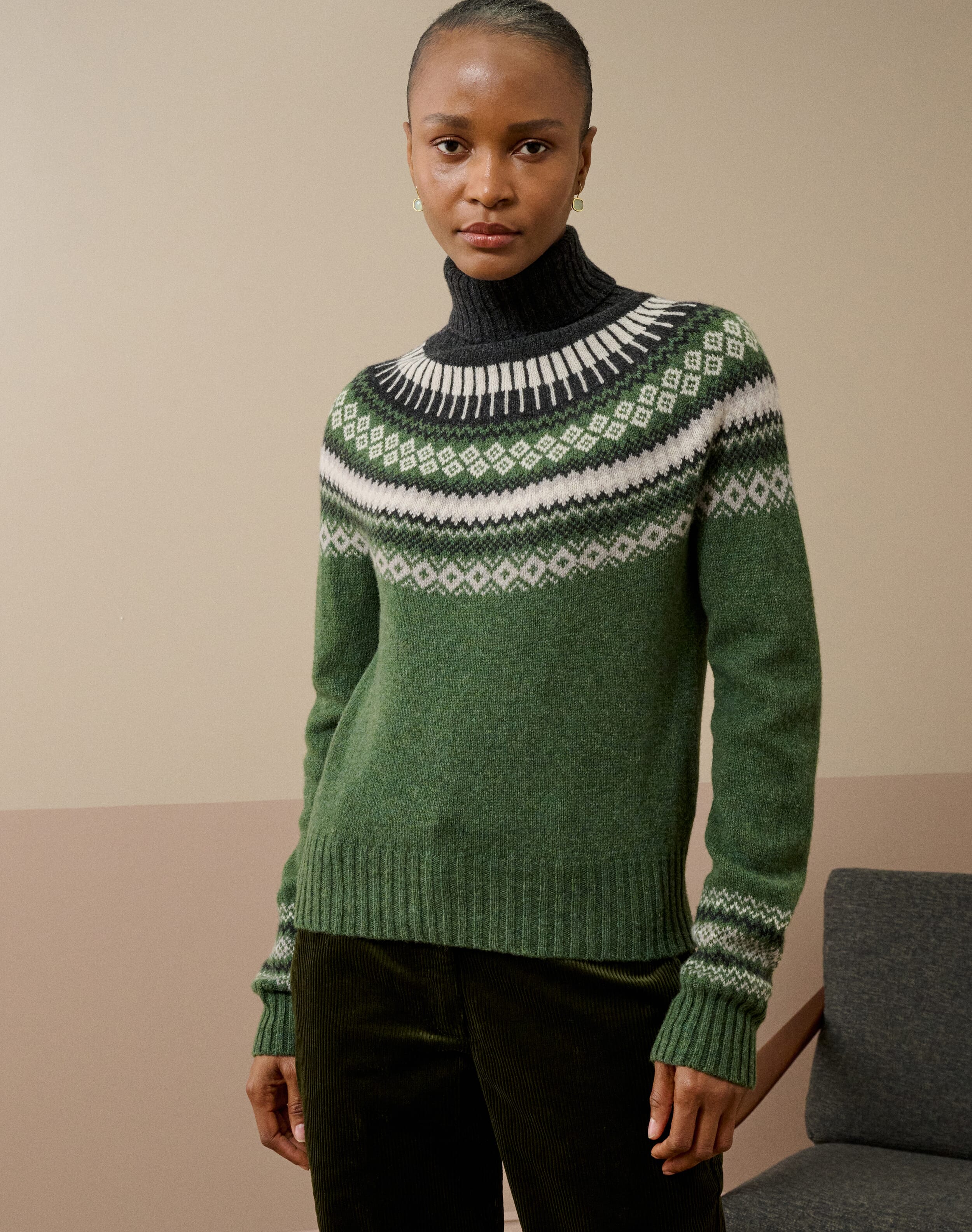 Supersoft Lambswool Fair Isle Yoke Polo