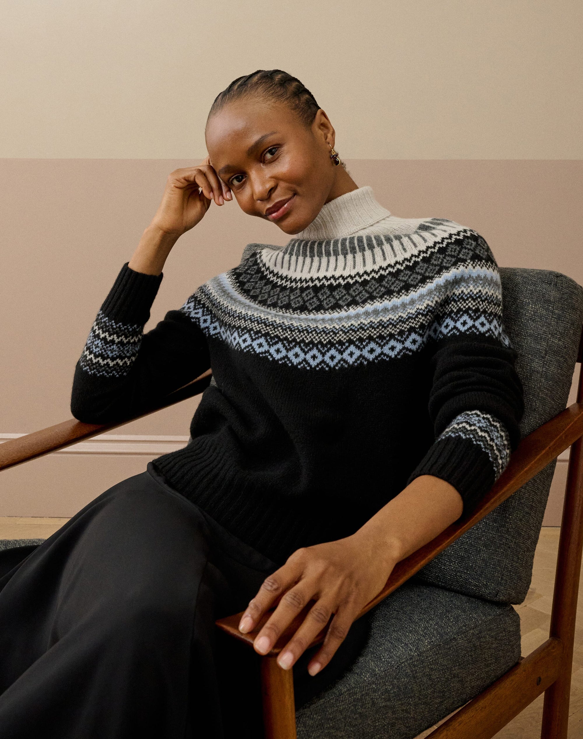Supersoft Lambswool Fair Isle Yoke Polo