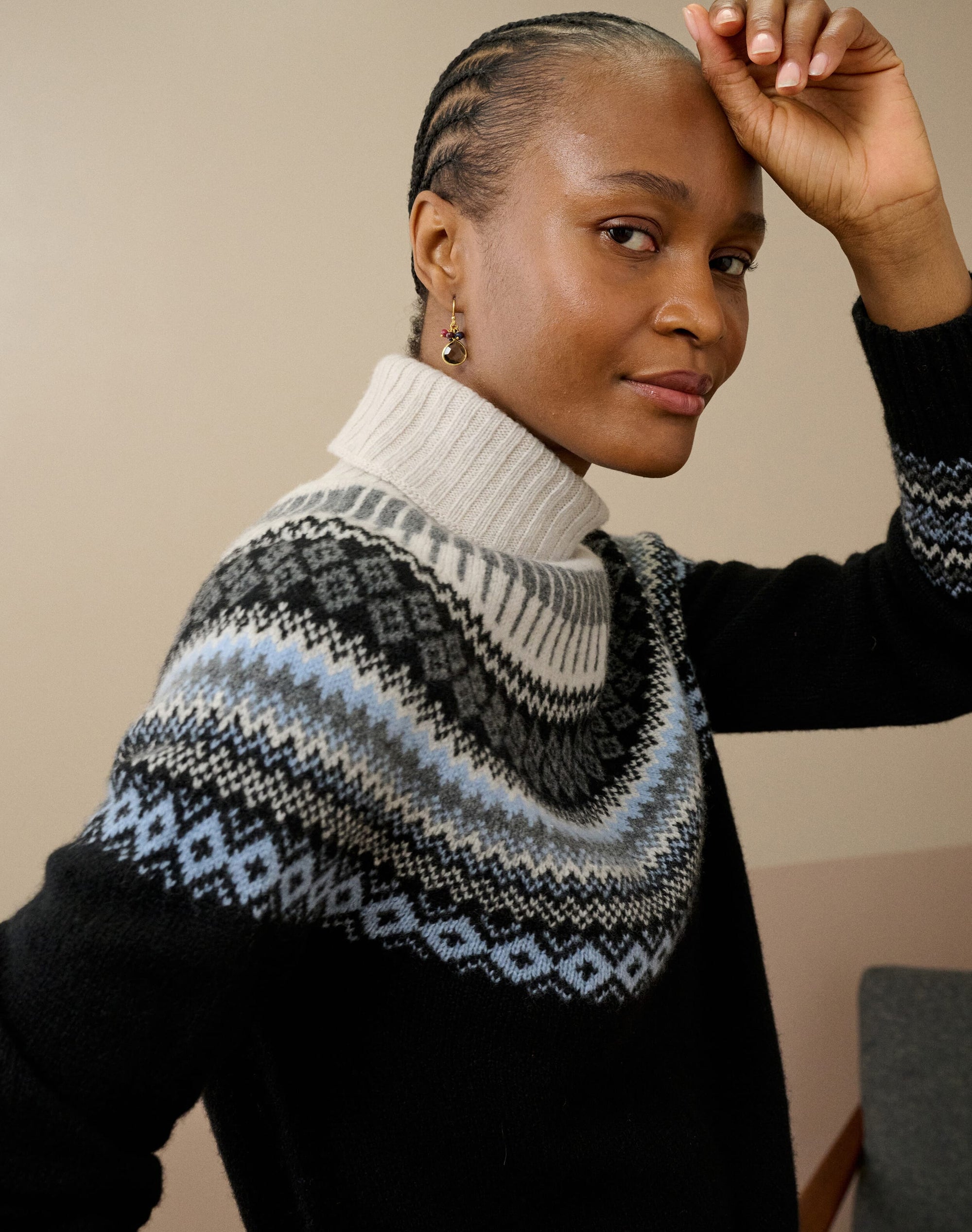 Supersoft Lambswool Fair Isle Yoke Polo