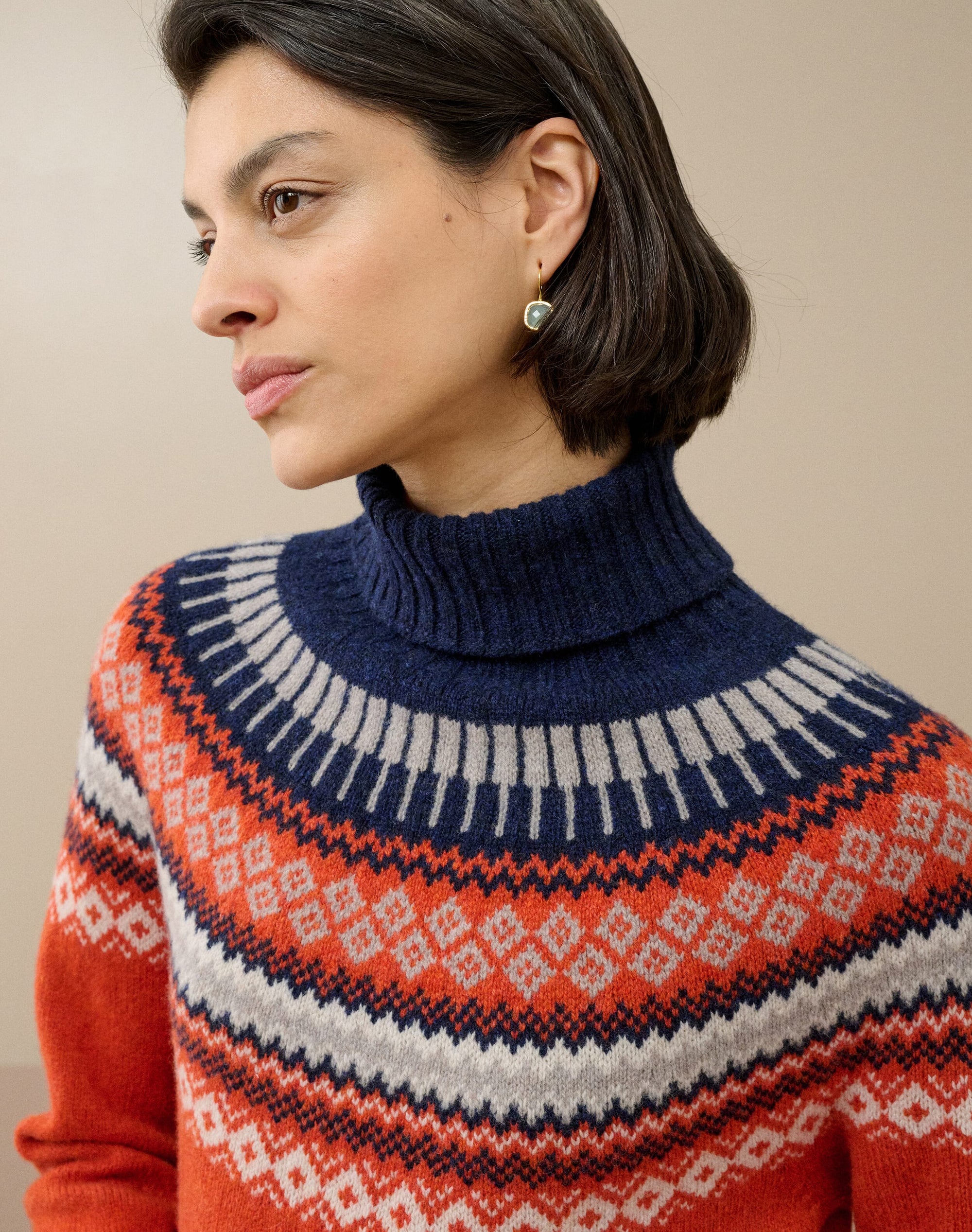 Supersoft Lambswool Fair Isle Yoke Polo