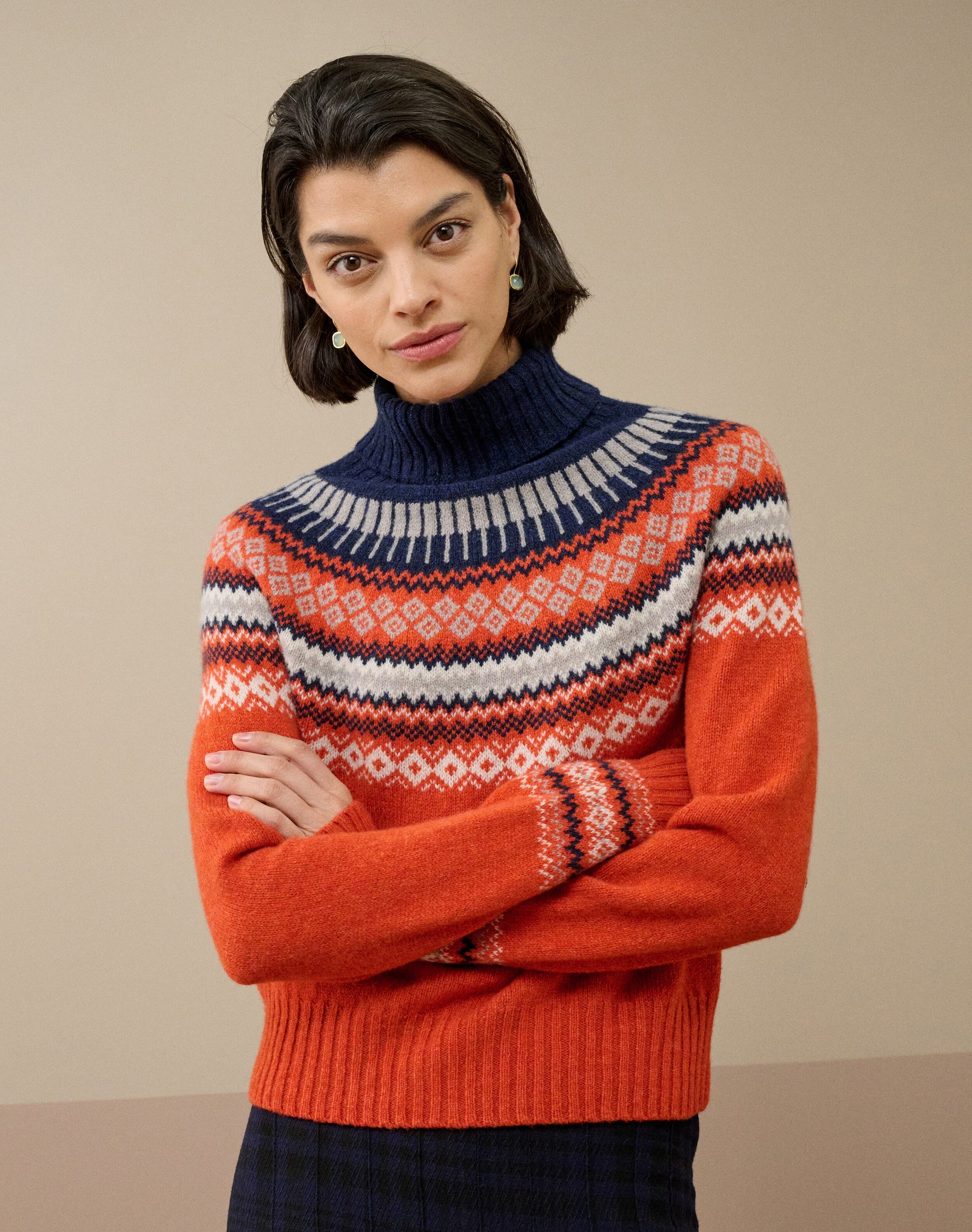 Supersoft Lambswool Fair Isle Yoke Polo